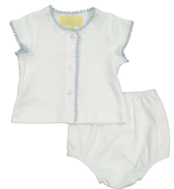 Blue Pima Jersey Crib Set