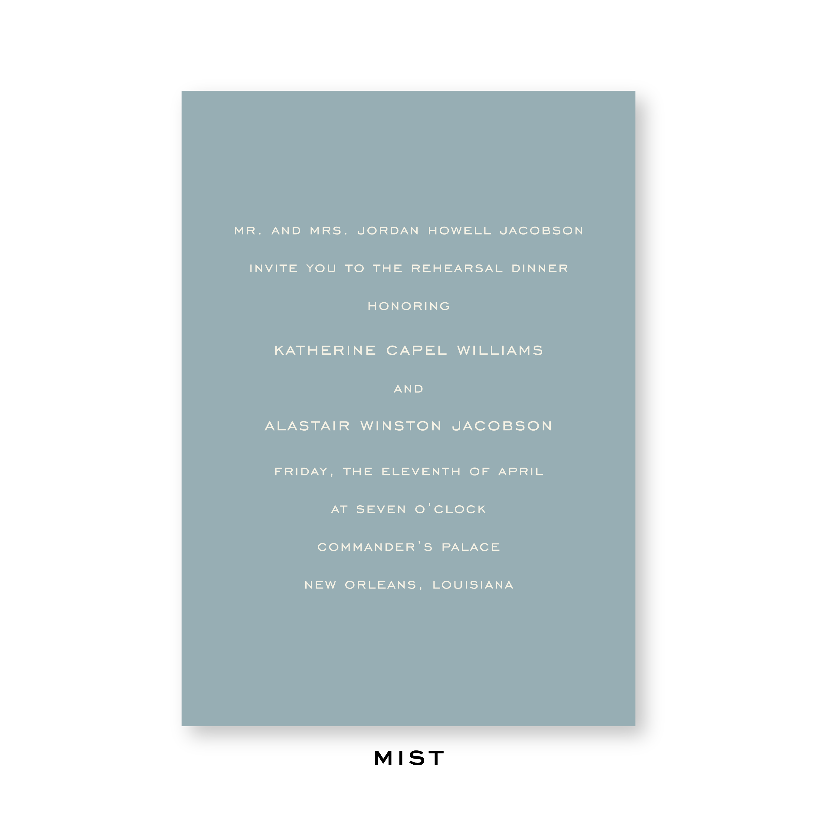Winston Rehearsal Dinner Invitation