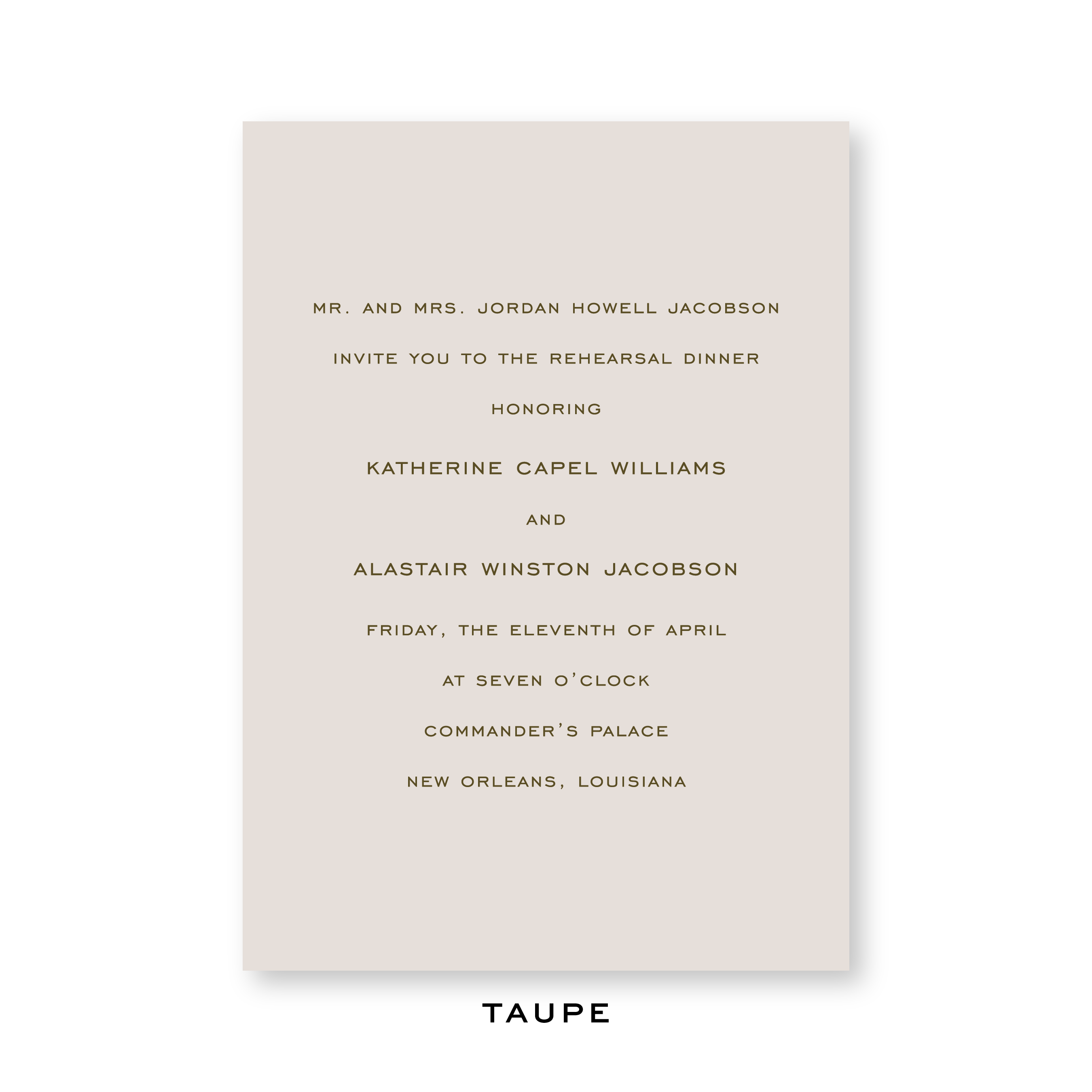 Winston Rehearsal Dinner Invitation