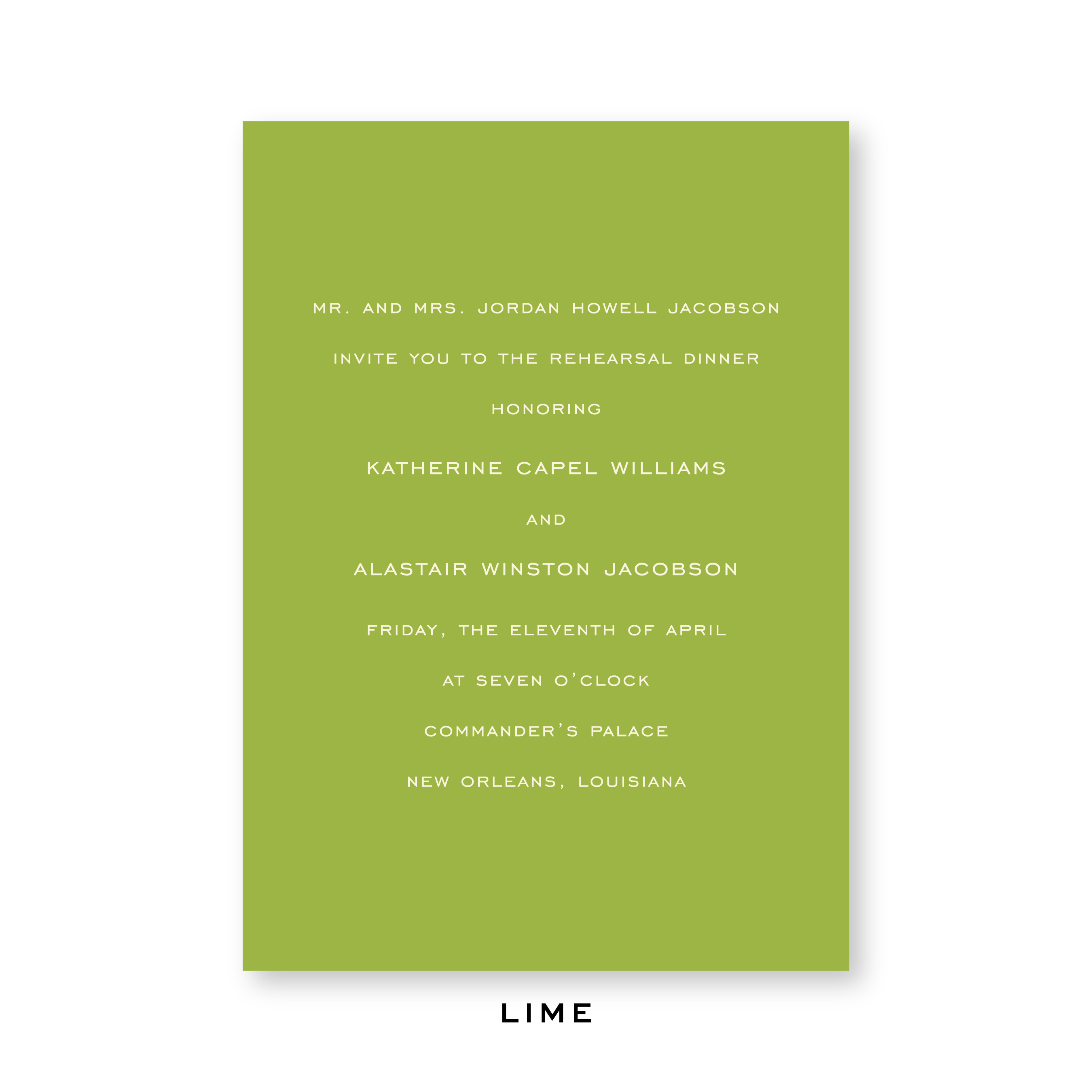 Winston Rehearsal Dinner Invitation