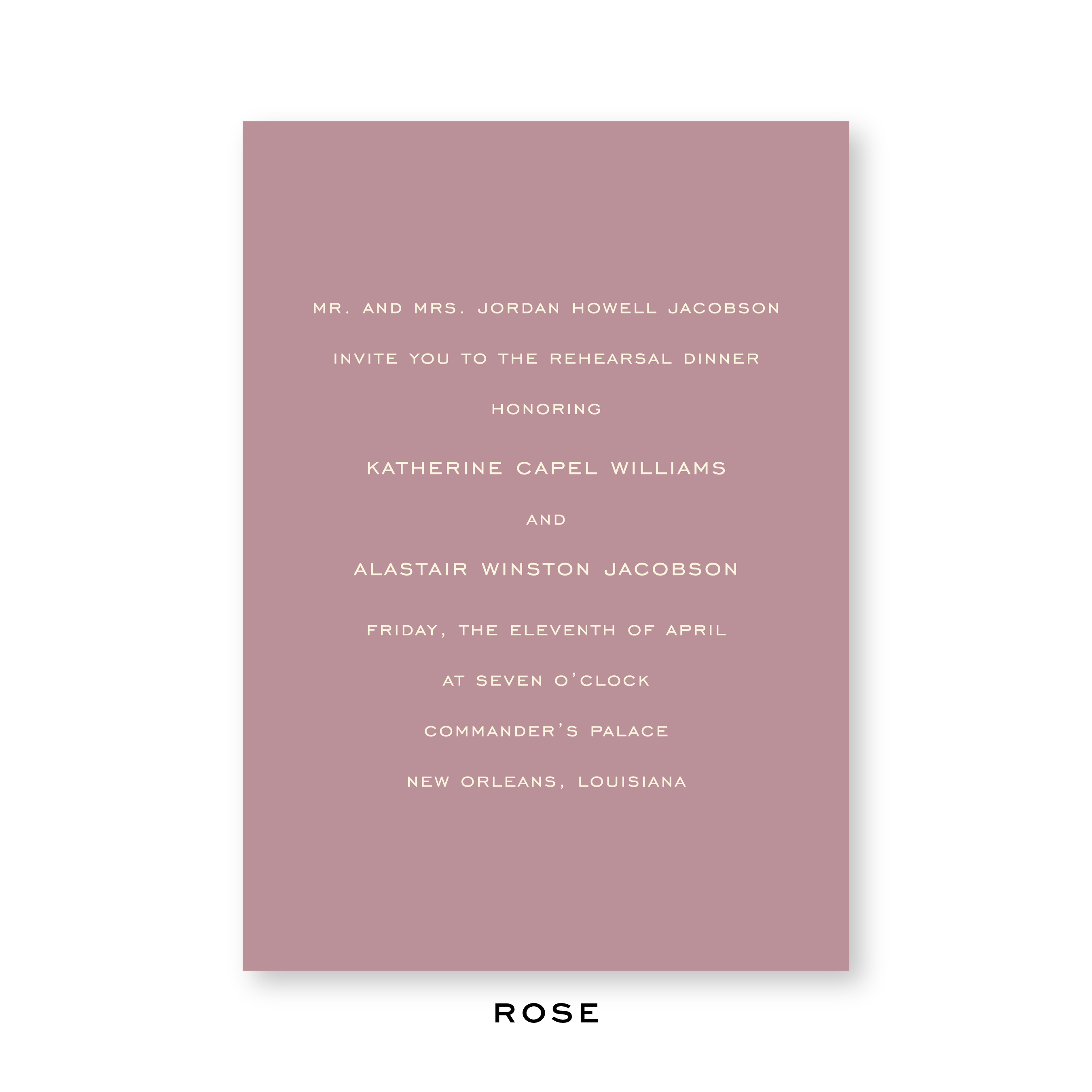 Winston Rehearsal Dinner Invitation