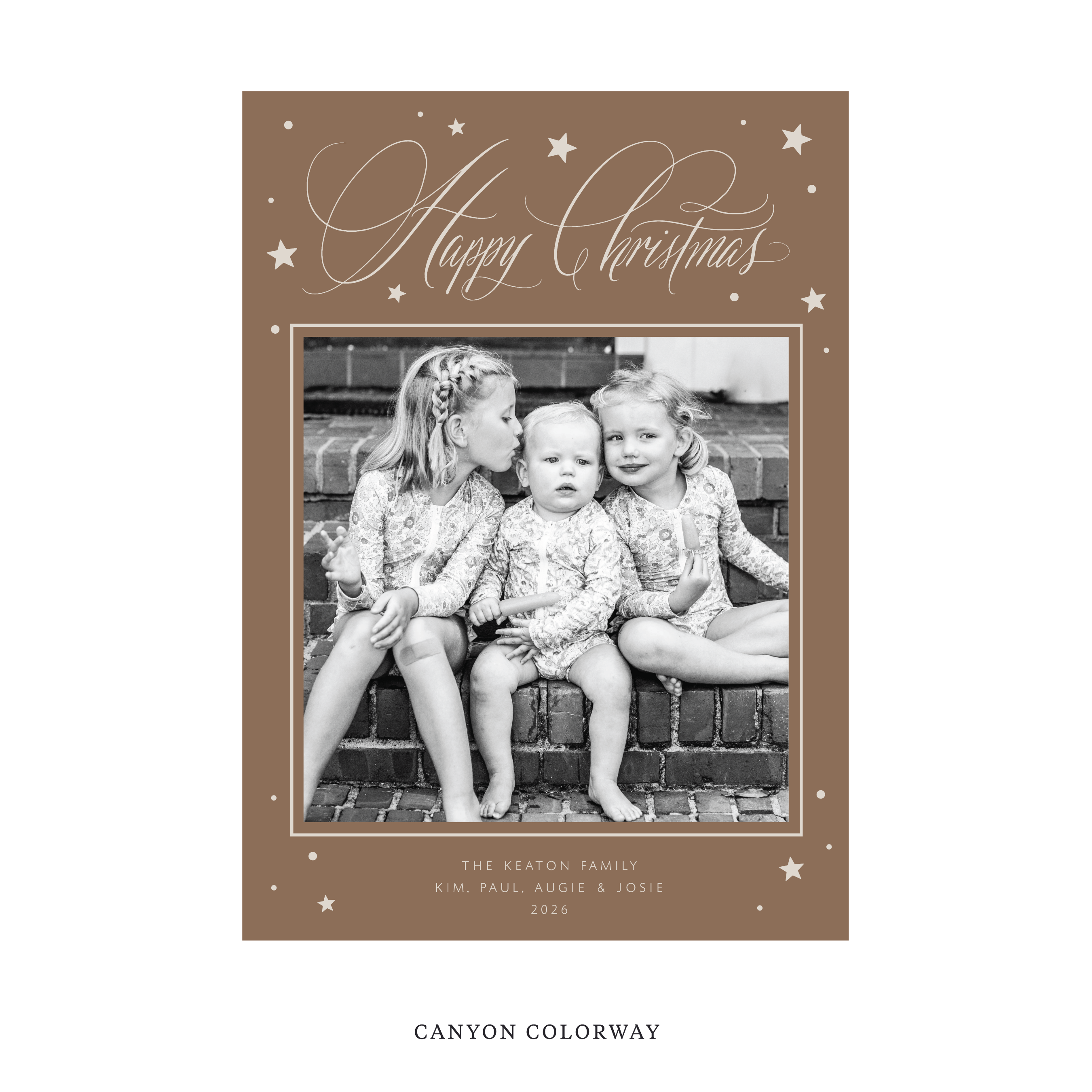 Keaton Classic Flat Print Holiday Card, Large