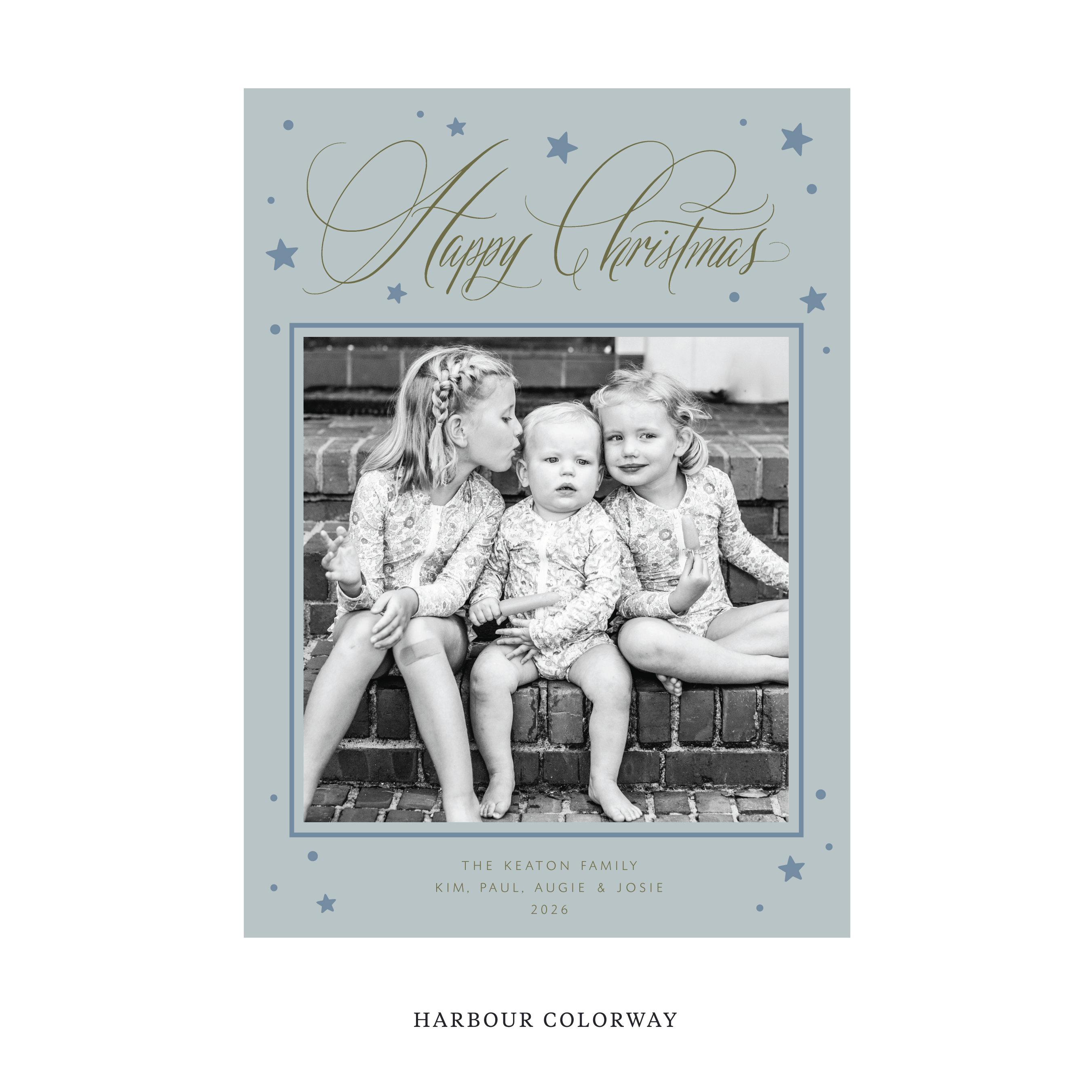 Keaton Classic Flat Print Holiday Card, Large