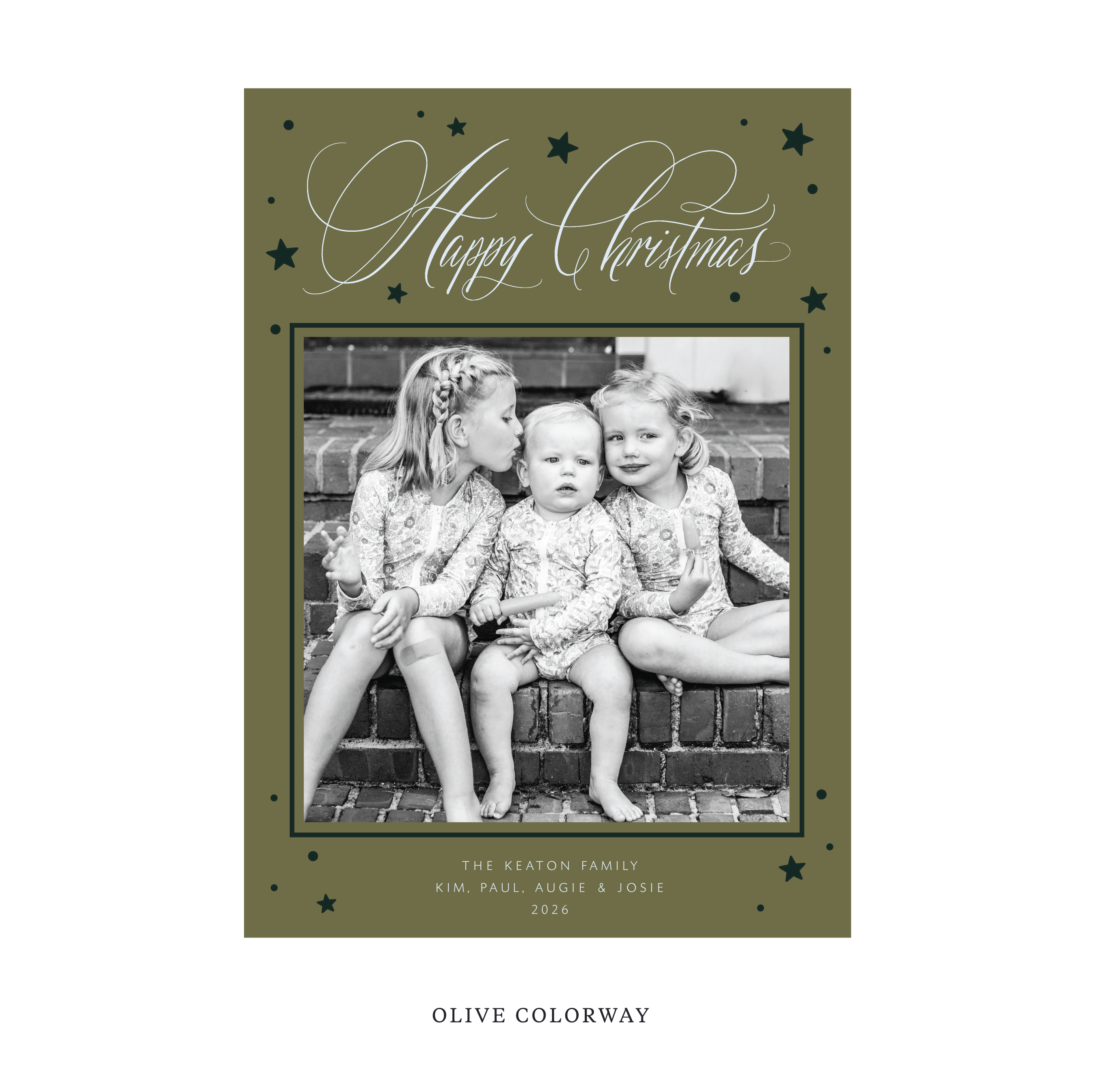 Keaton Classic Flat Print Holiday Card, Large