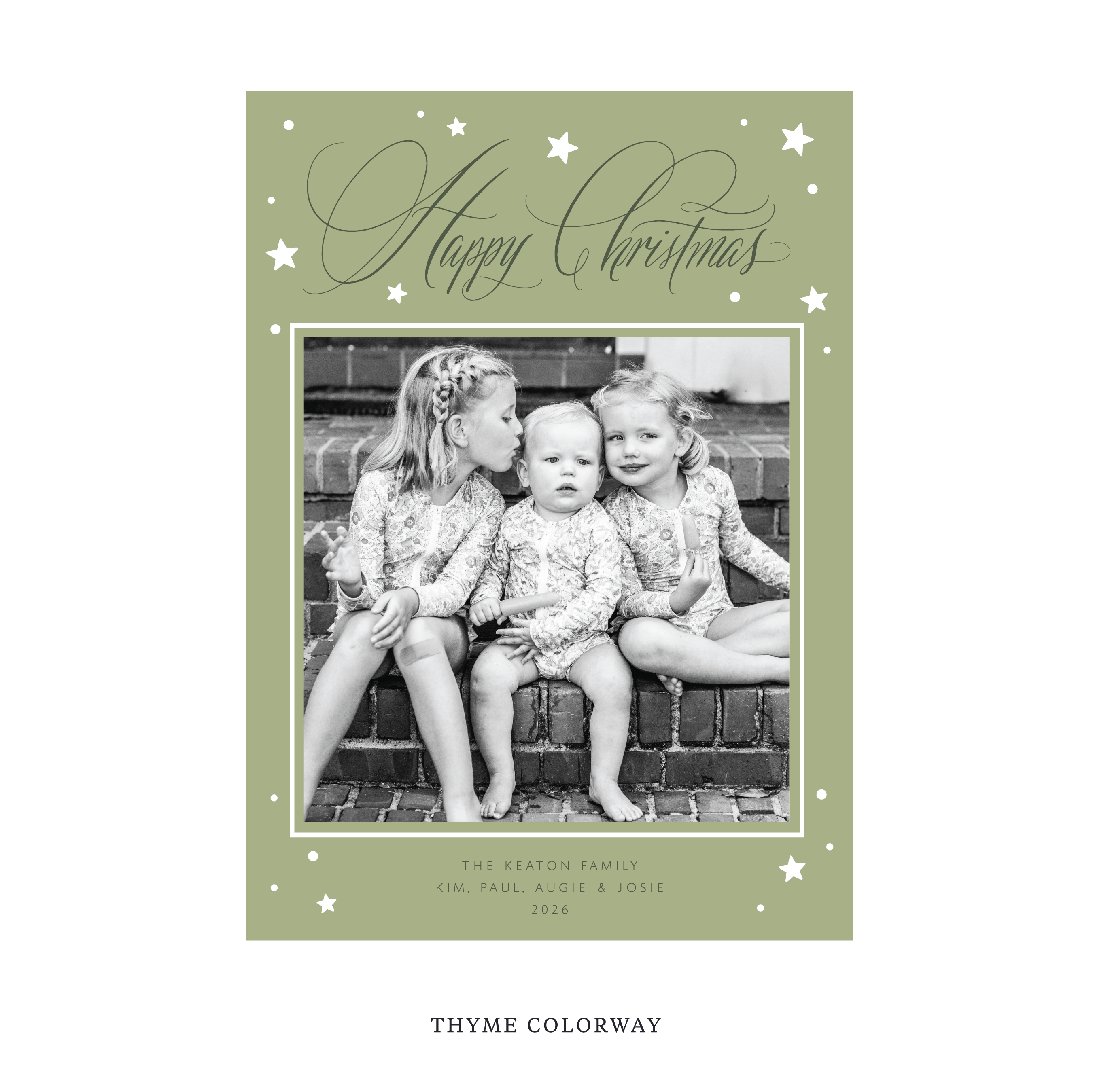 Keaton Classic Flat Print Holiday Card, Large
