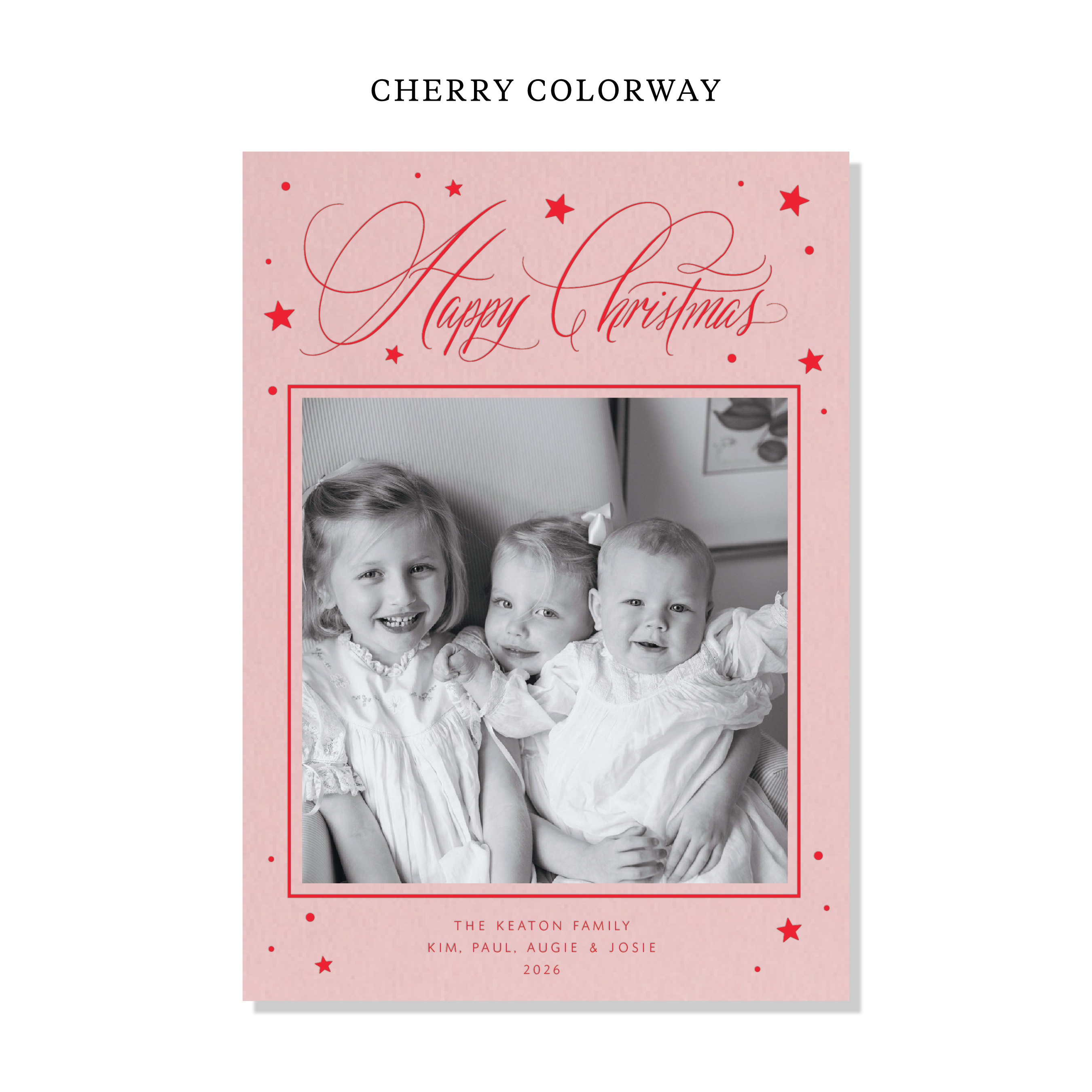 Keaton Letterpress Holiday Card, Large (Colored Paper)