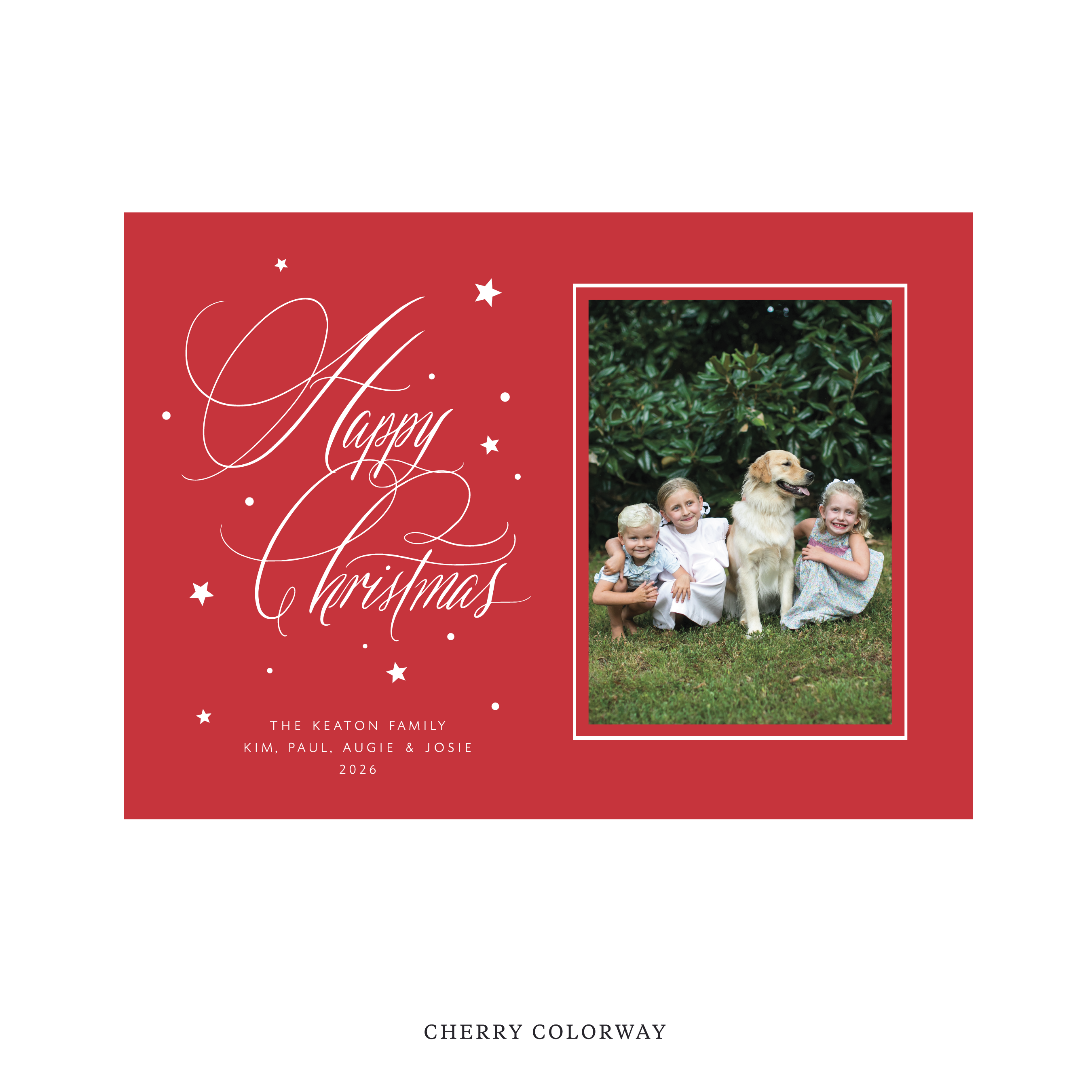 Keaton Classic Flat Print Holiday Card, Large II