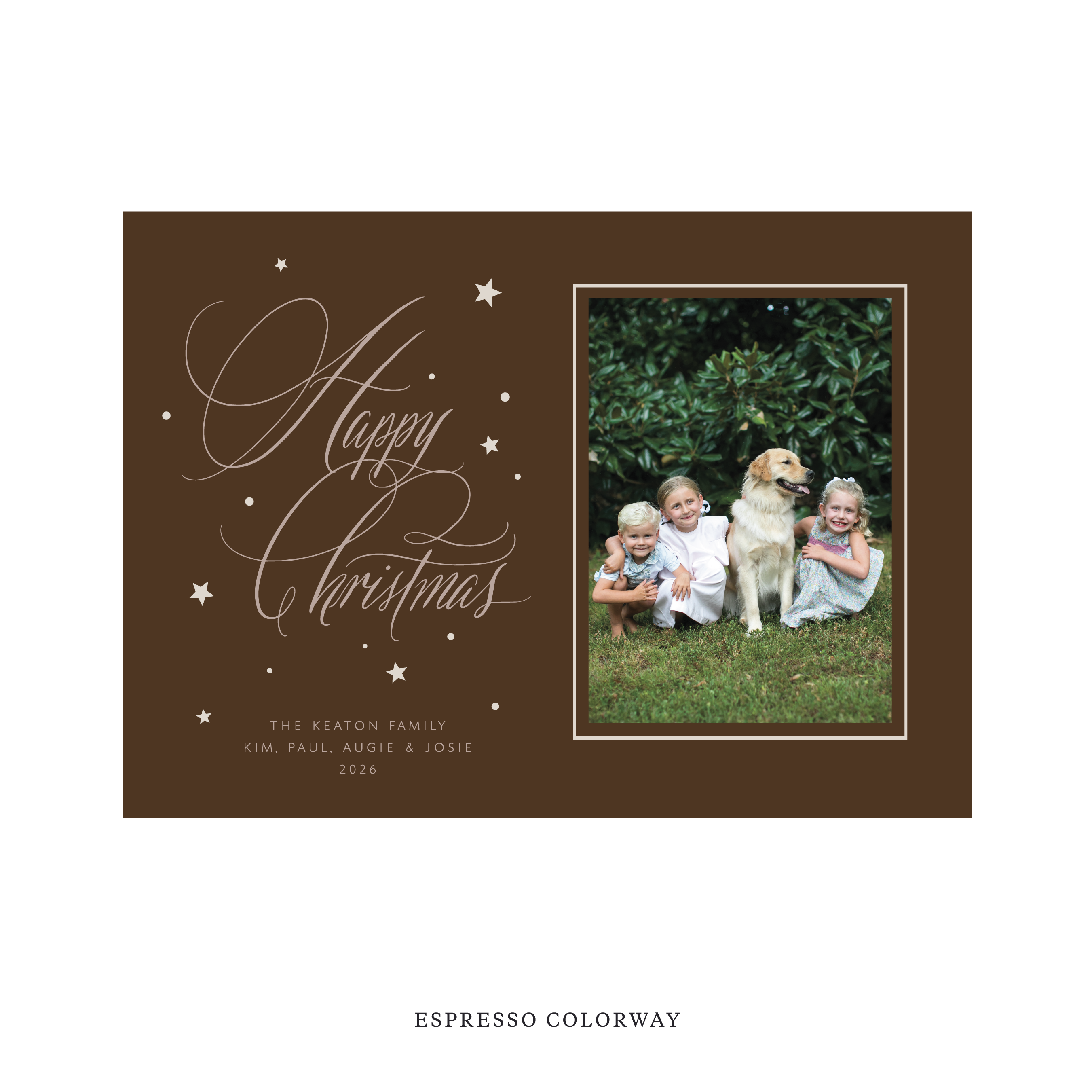 Keaton Classic Flat Print Holiday Card, Large II