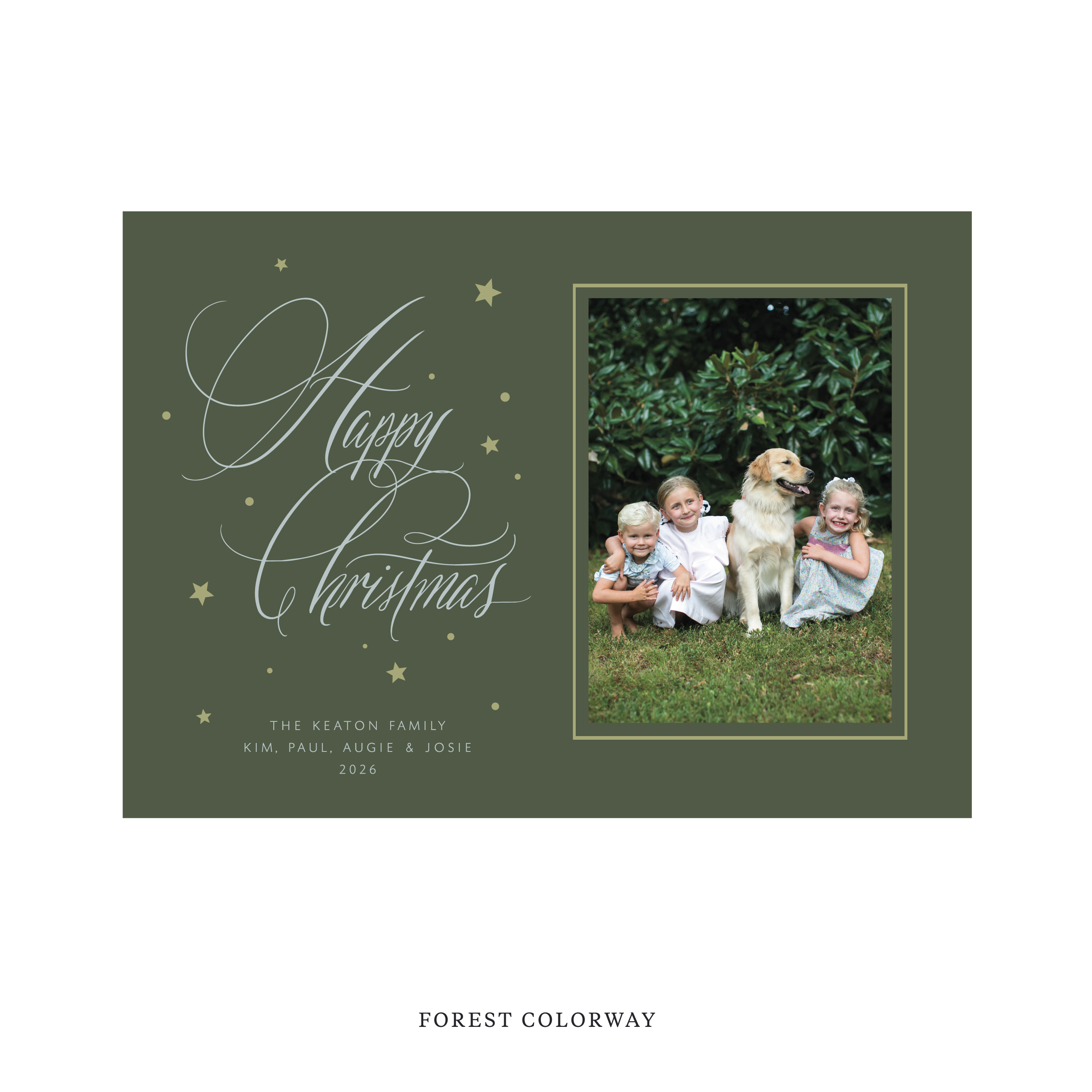 Keaton Classic Flat Print Holiday Card, Large II