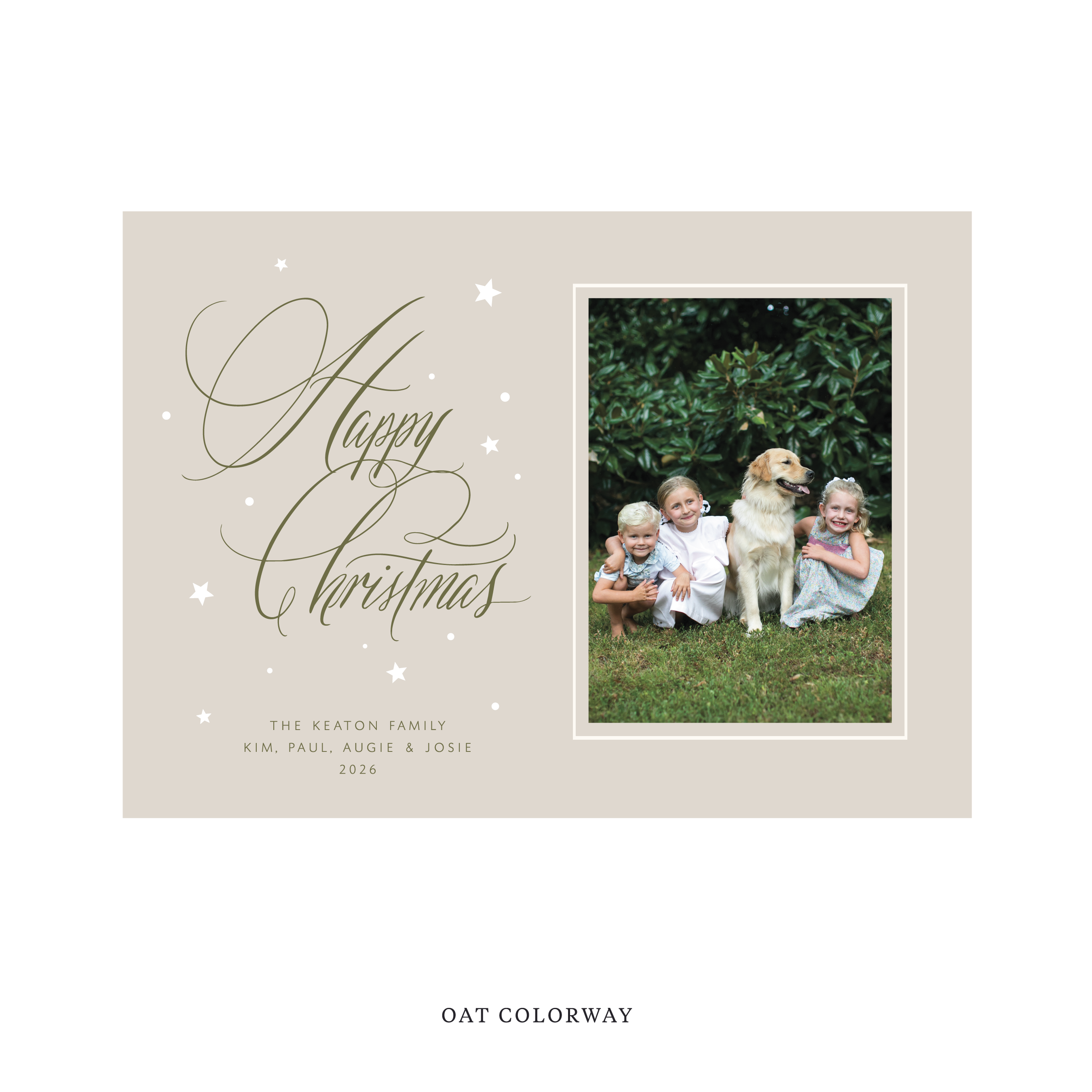 Keaton Classic Flat Print Holiday Card, Large II