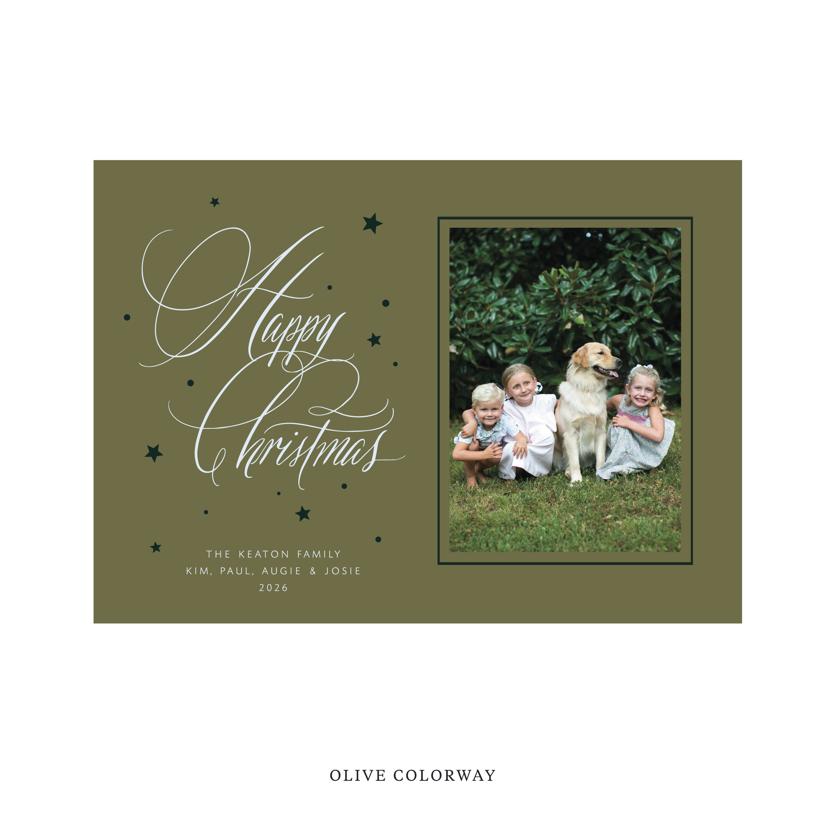 Keaton Classic Flat Print Holiday Card, Large II