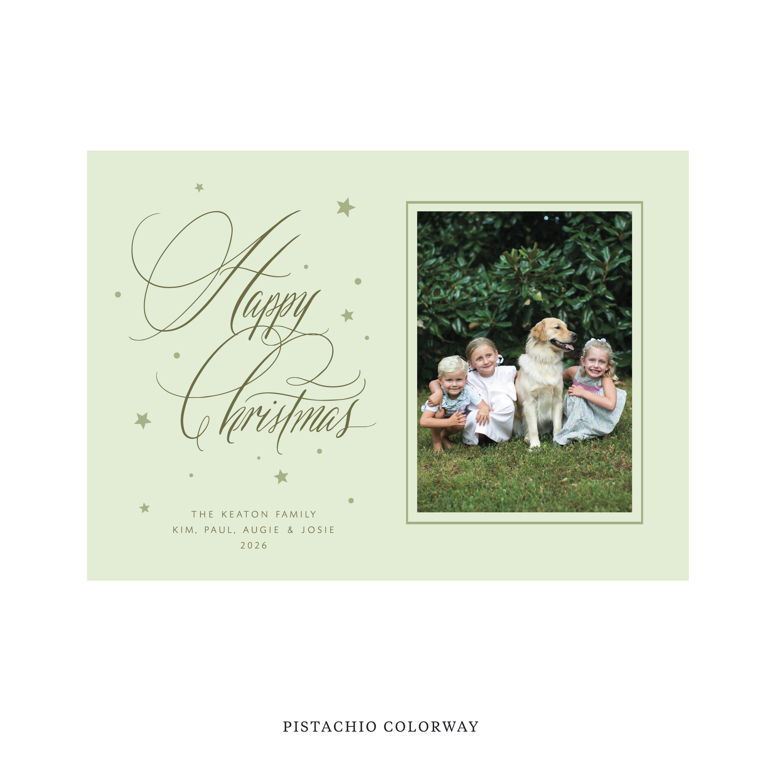 Keaton Classic Flat Print Holiday Card, Large II