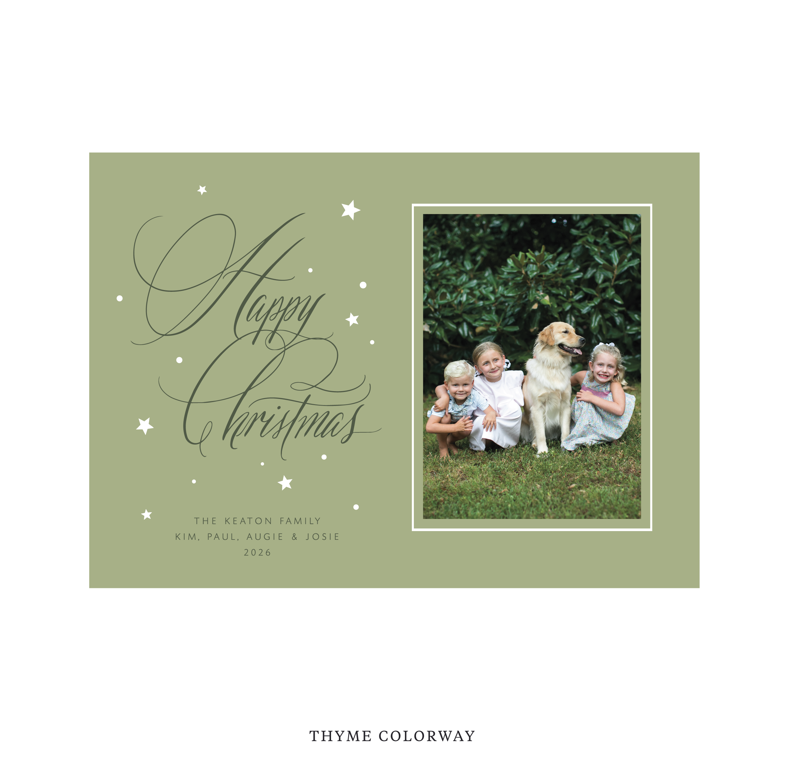 Keaton Classic Flat Print Holiday Card, Large II