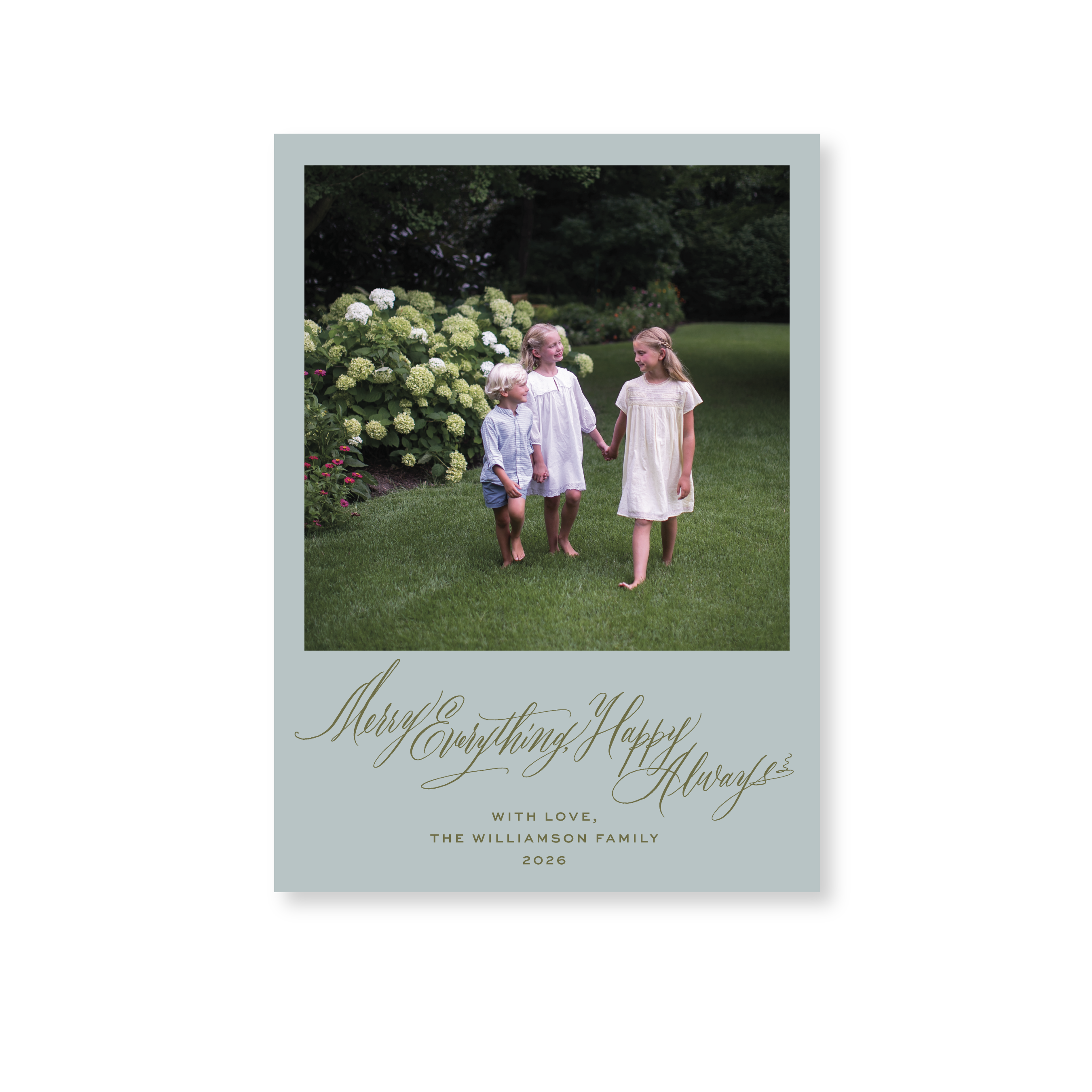 Kingsley Classic Flat Print Holiday Card, Medium II