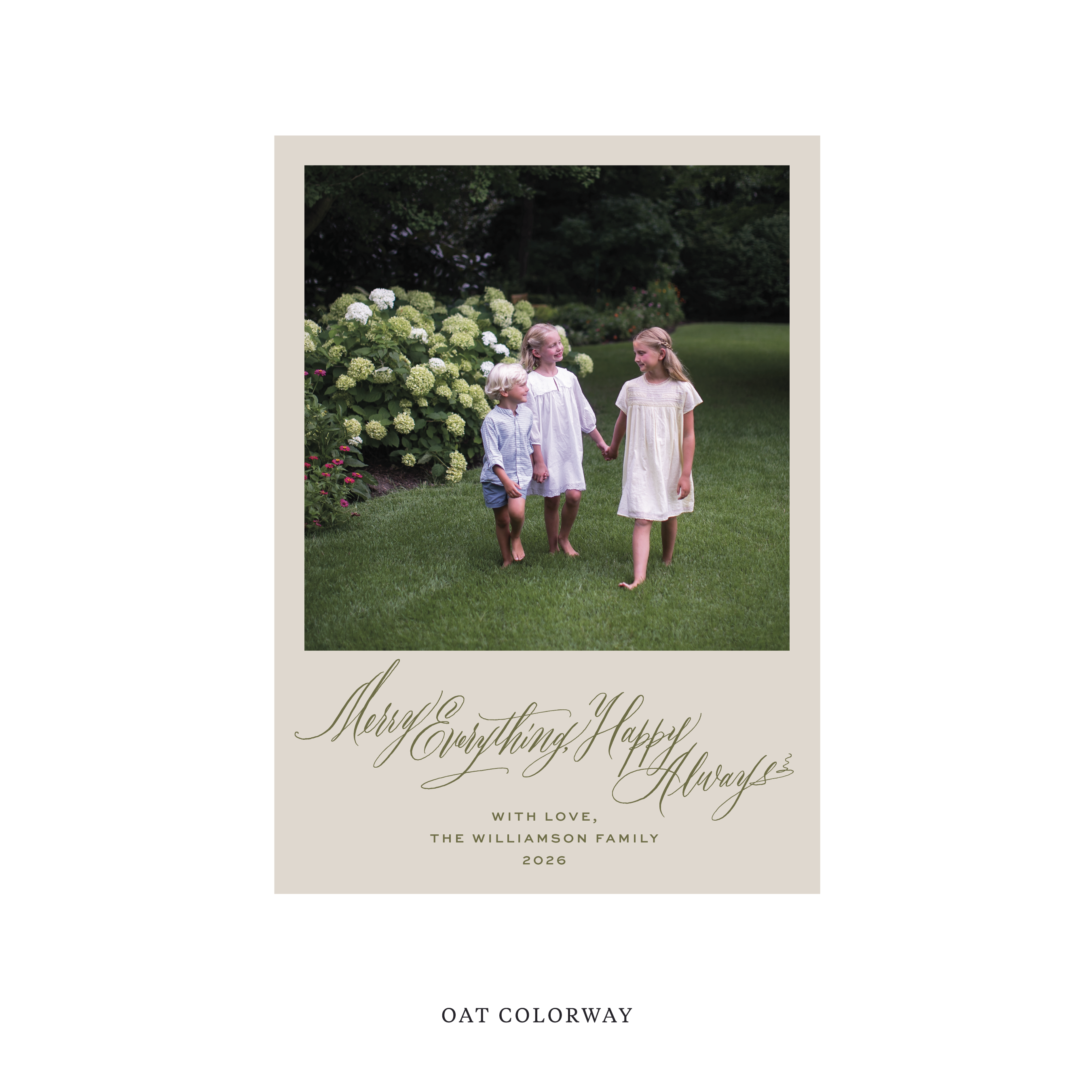 Kingsley Classic Flat Print Holiday Card, Medium II