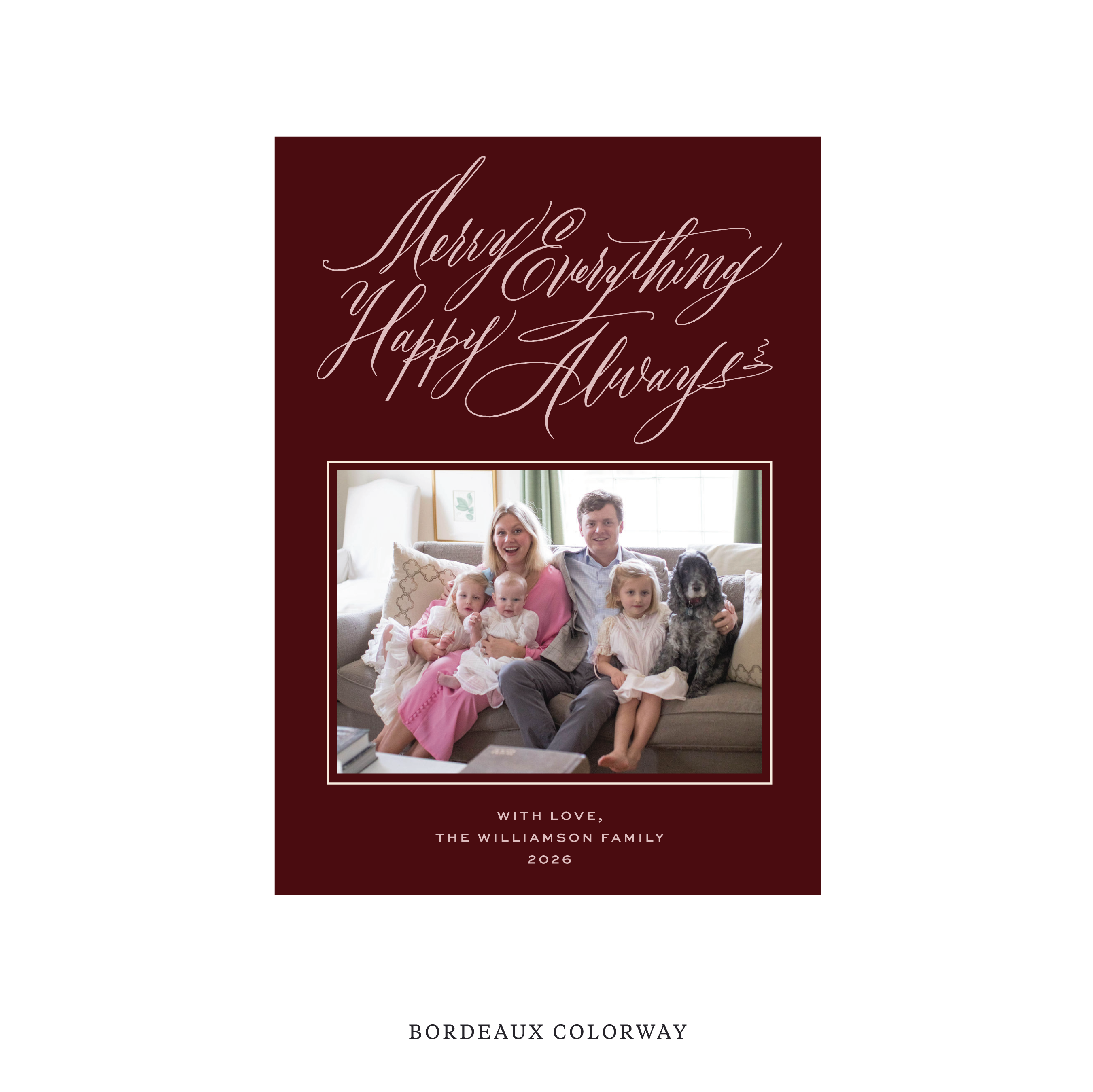Kingsley Classic Flat Print Holiday Card, Medium