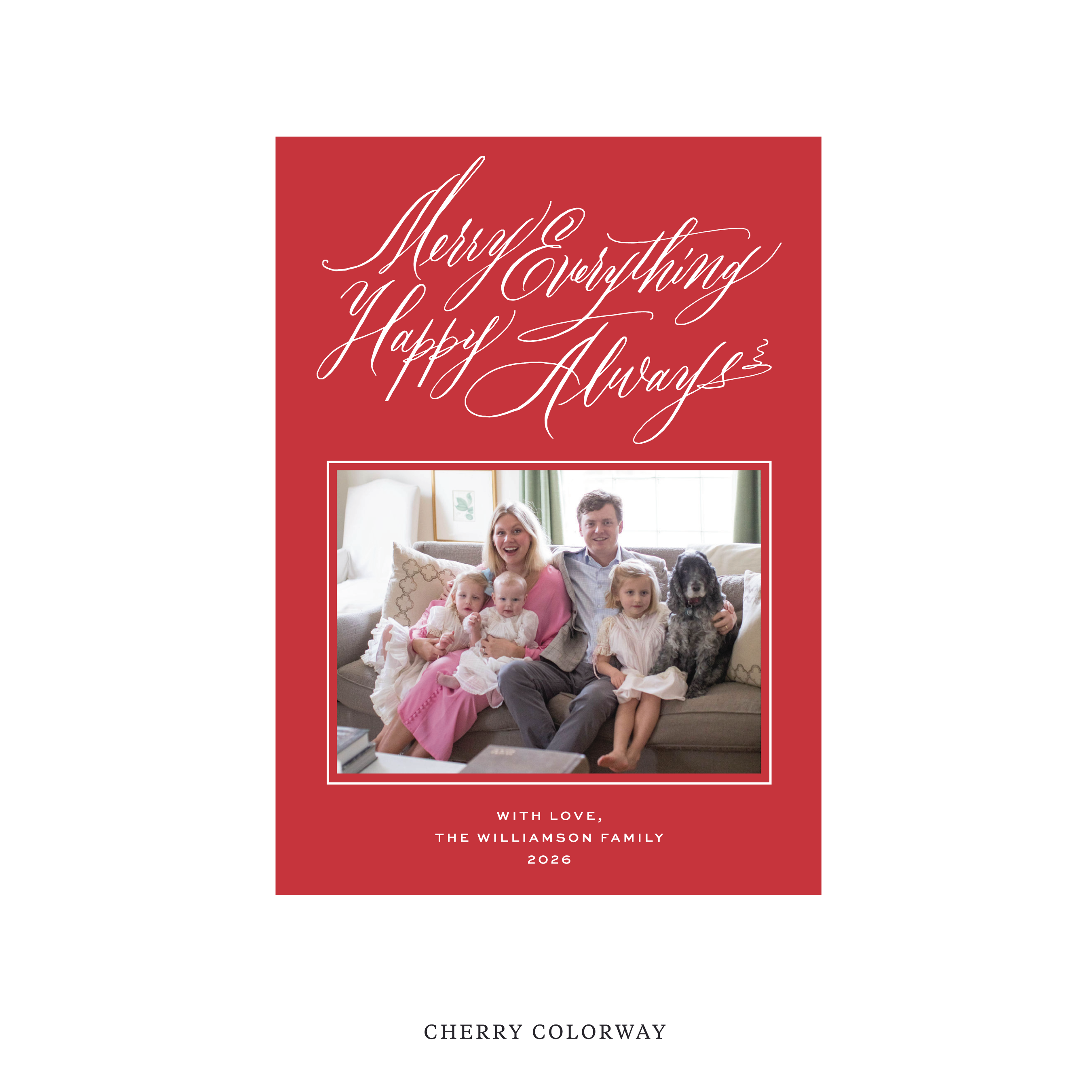 Kingsley Classic Flat Print Holiday Card, Medium