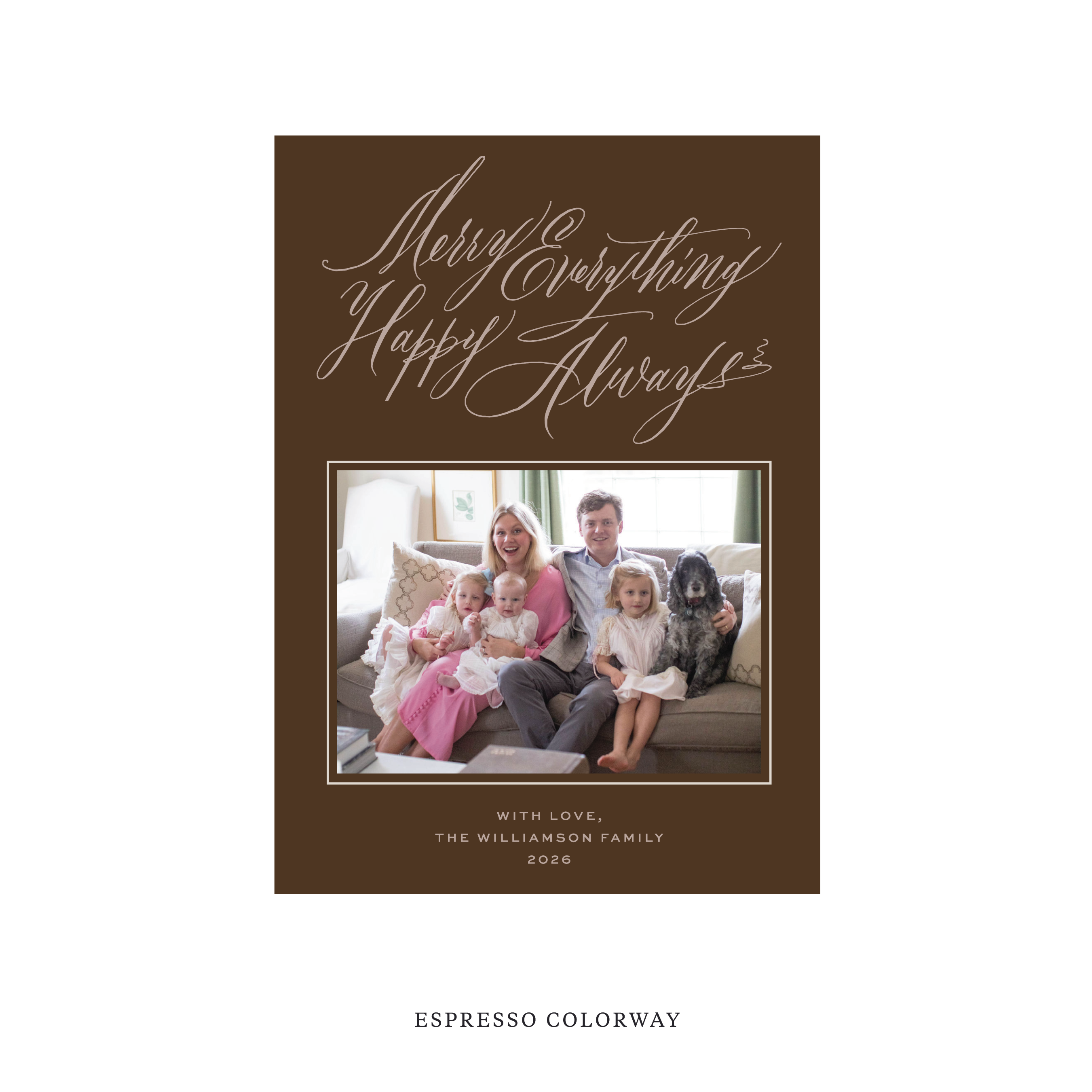 Kingsley Classic Flat Print Holiday Card, Medium