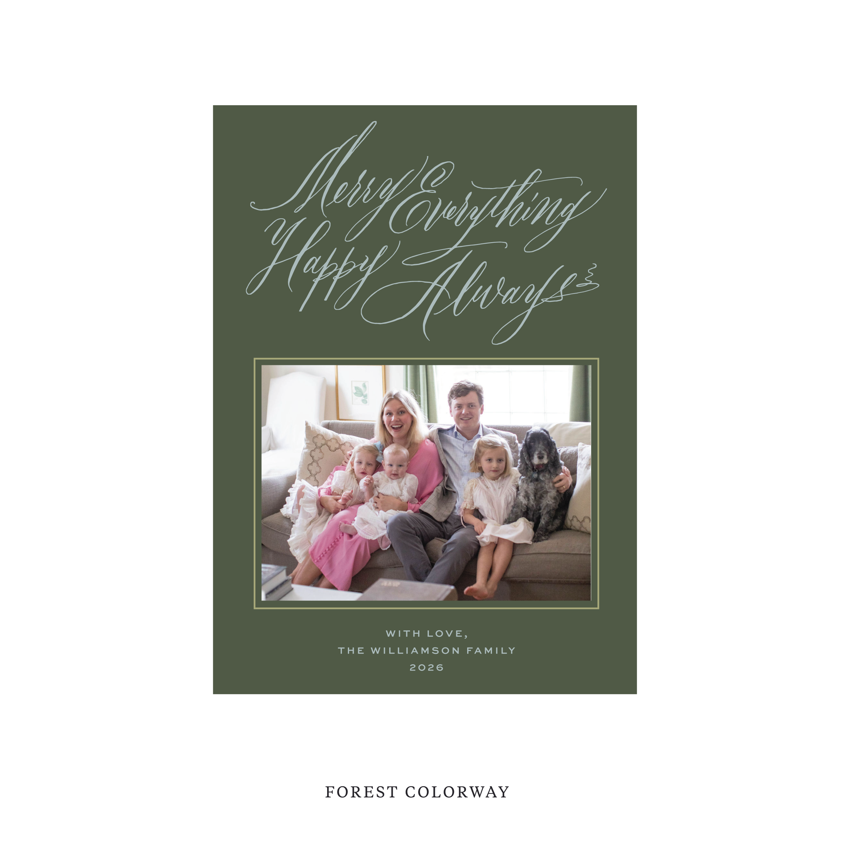 Kingsley Classic Flat Print Holiday Card, Medium