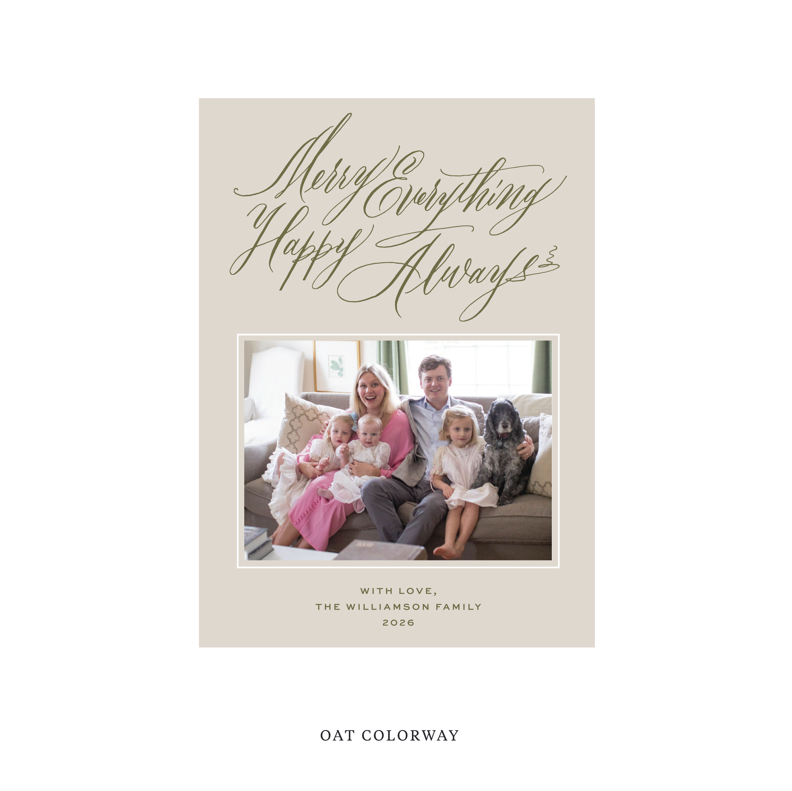 Kingsley Classic Flat Print Holiday Card, Medium