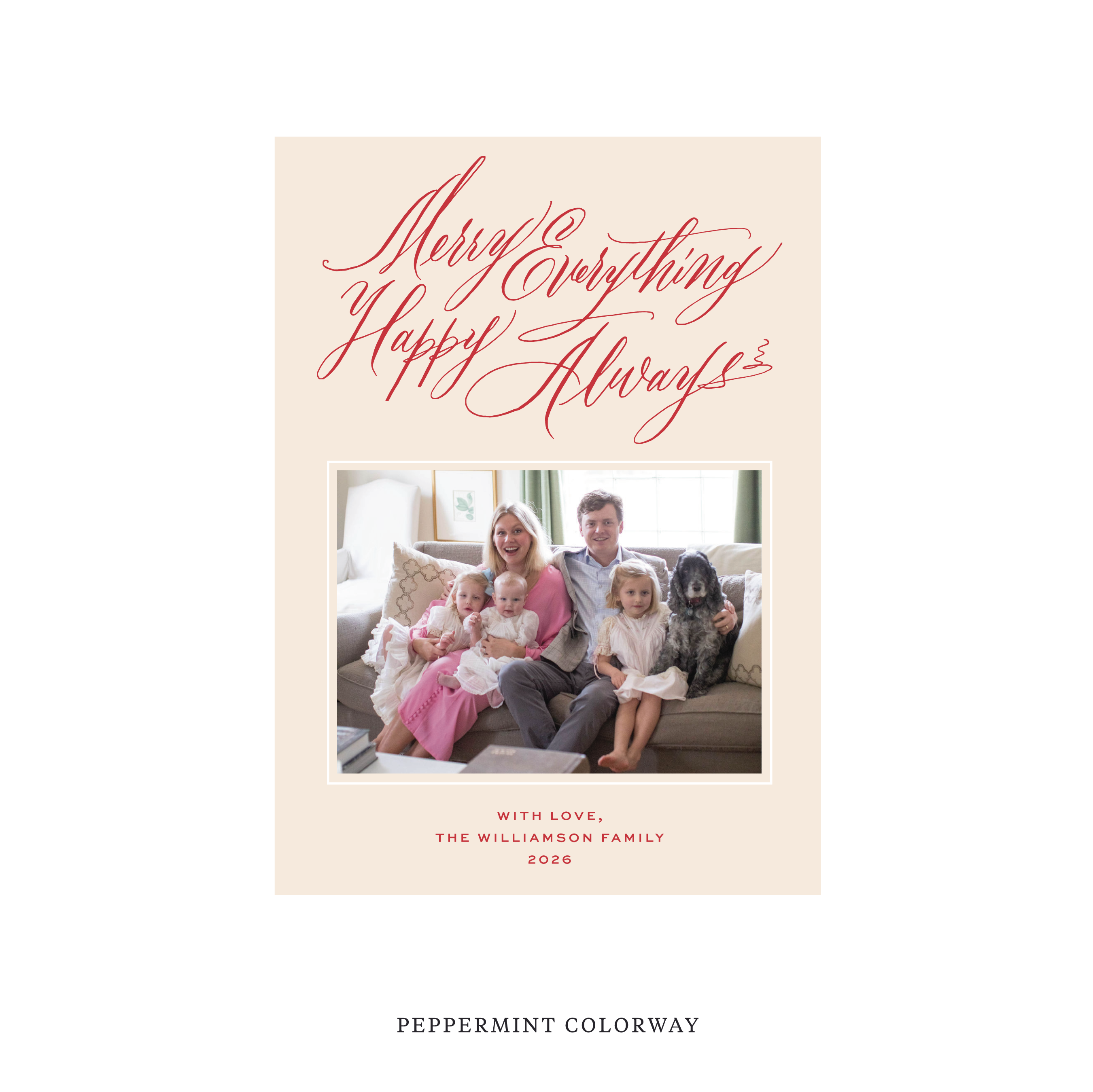 Kingsley Classic Flat Print Holiday Card, Medium