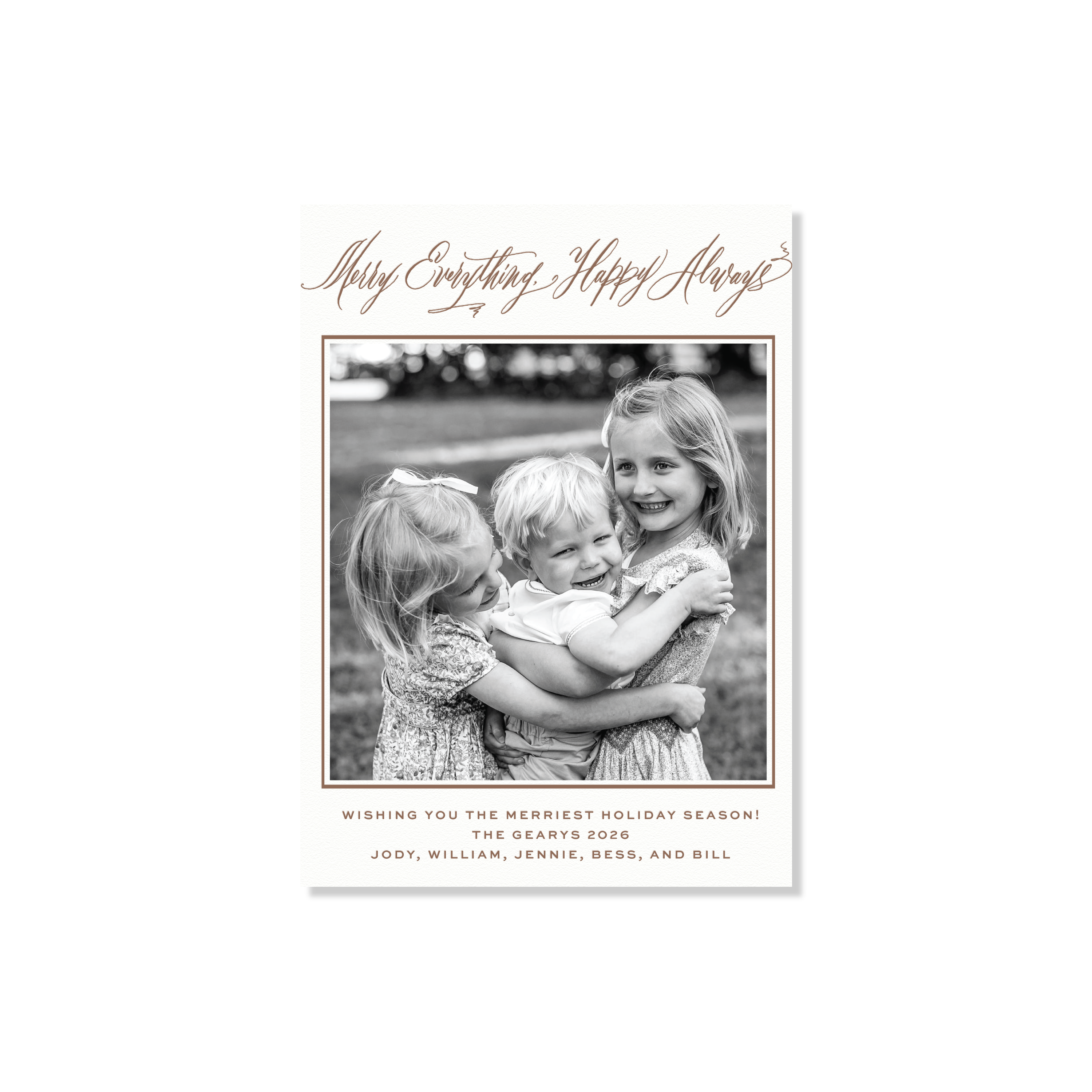 Kingsley II Letterpress Holiday Card, Medium