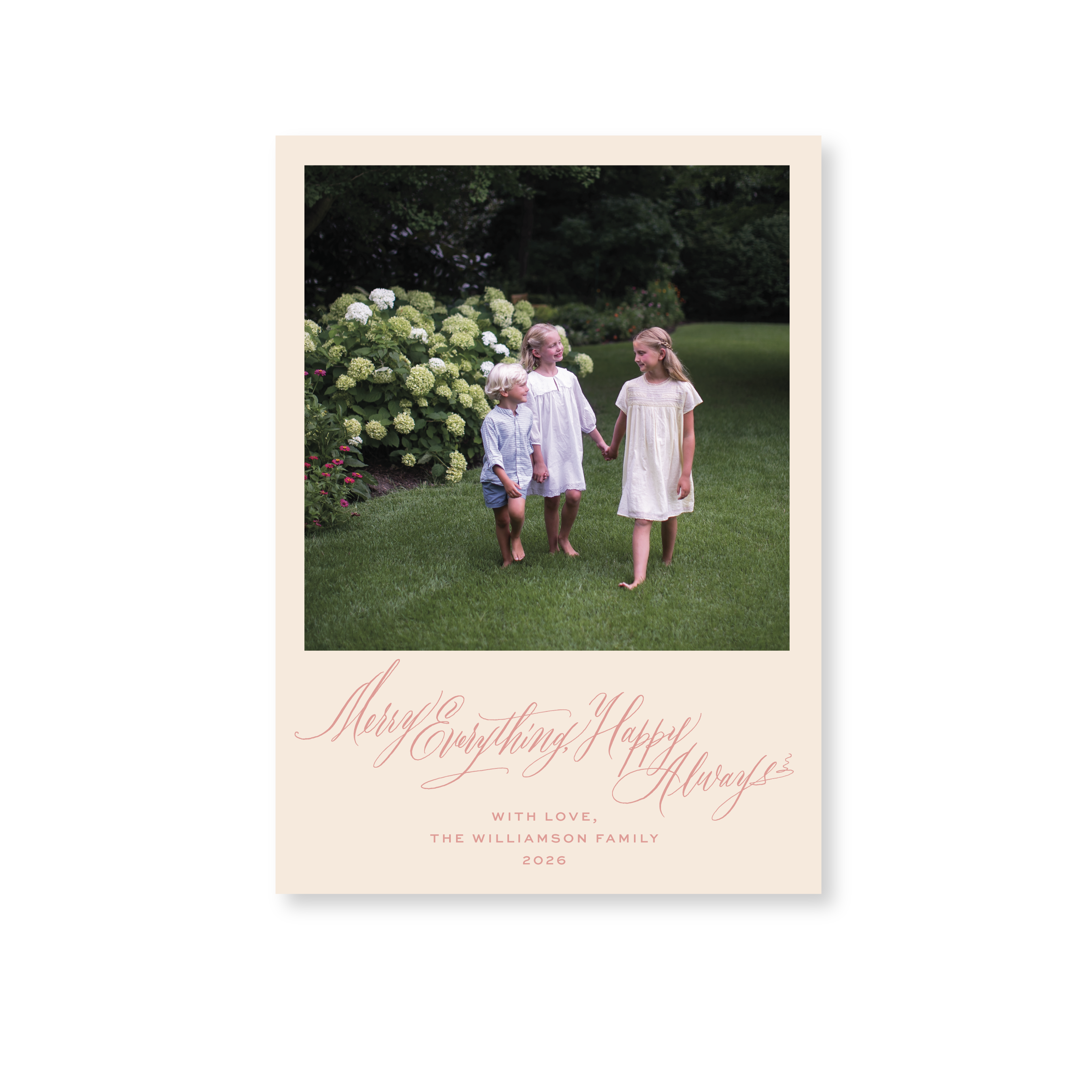Kingsley Classic Flat Print Holiday Card, Medium II