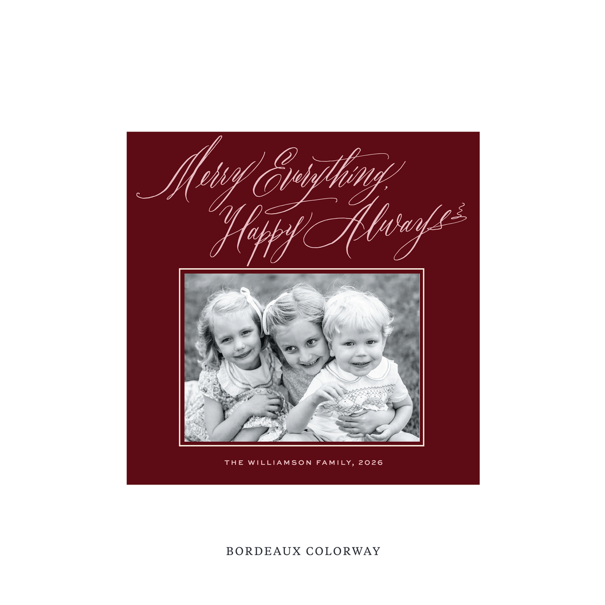 Kingsley Classic Flat Print Holiday Card, Square