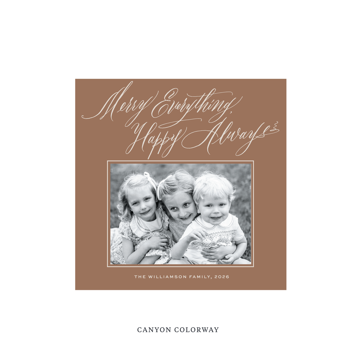 Kingsley Classic Flat Print Holiday Card, Square