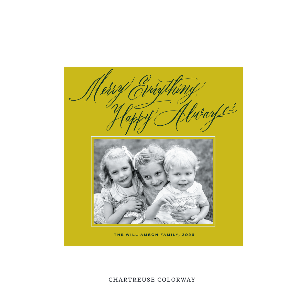 Kingsley Classic Flat Print Holiday Card, Square