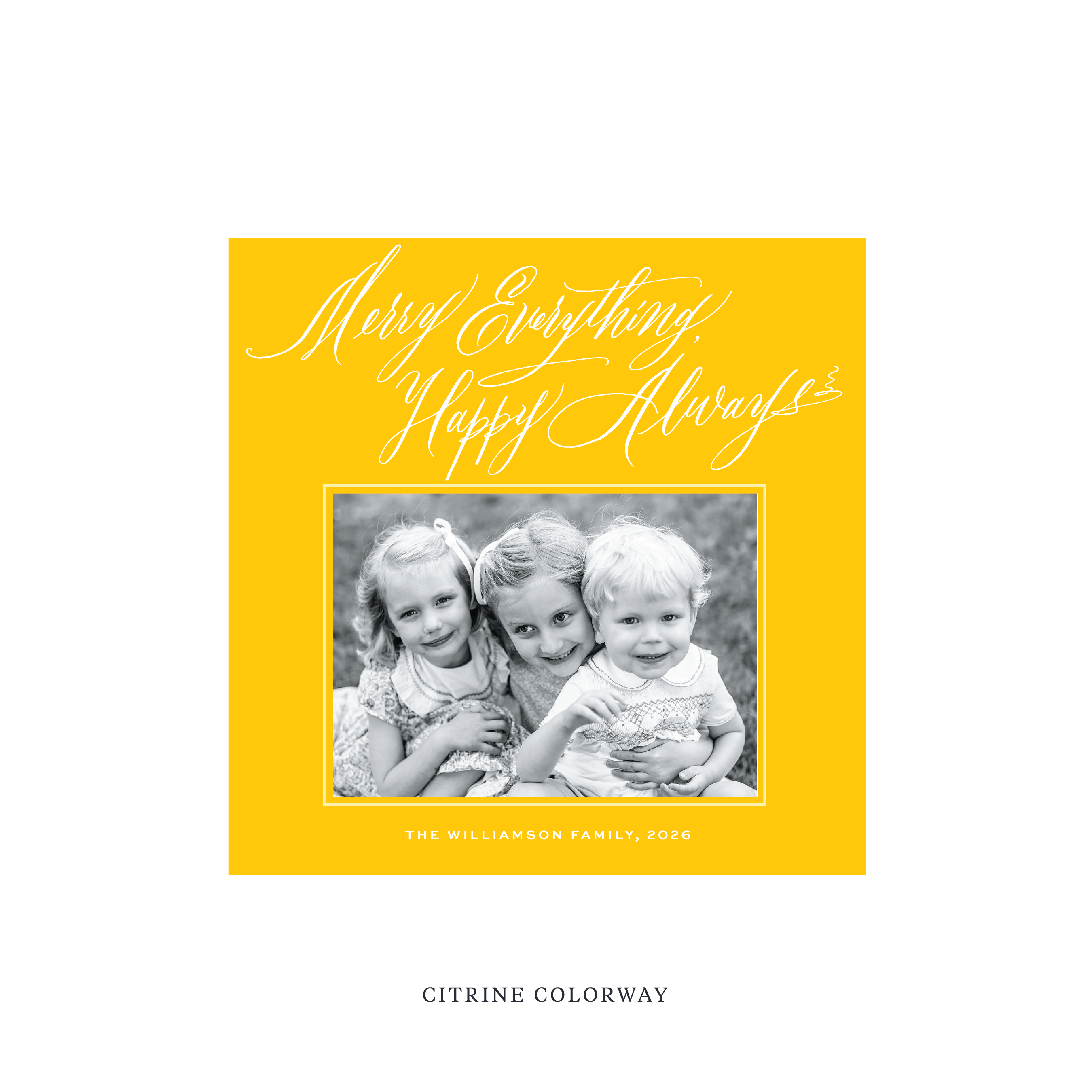 Kingsley Classic Flat Print Holiday Card, Square