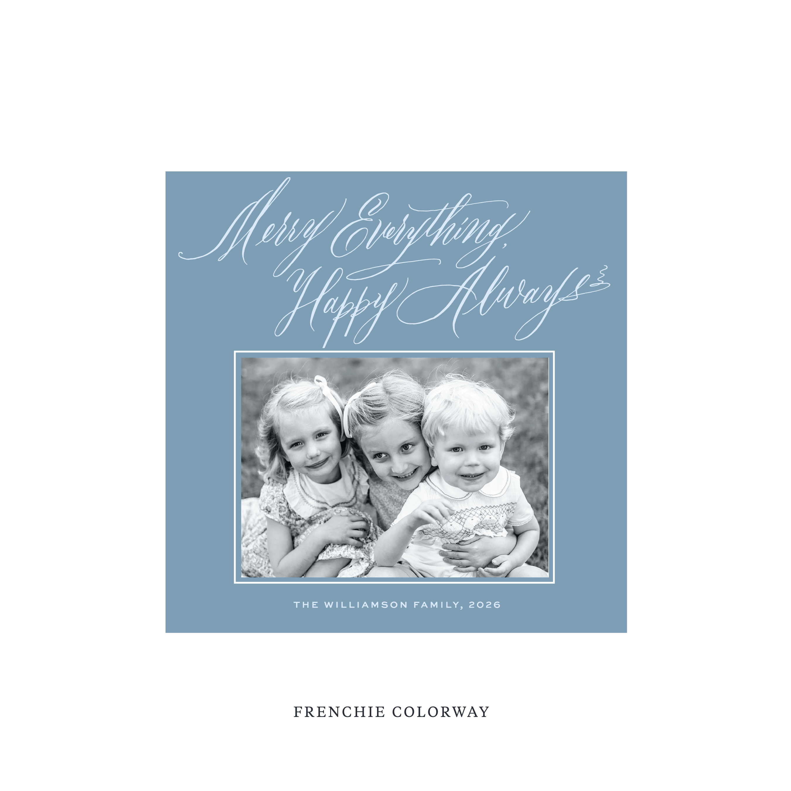 Kingsley Classic Flat Print Holiday Card, Square
