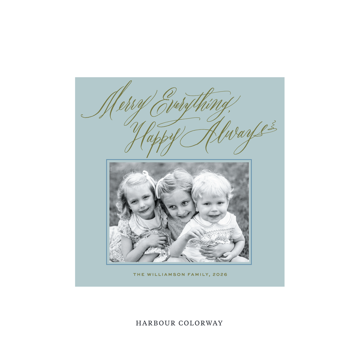 Kingsley Classic Flat Print Holiday Card, Square