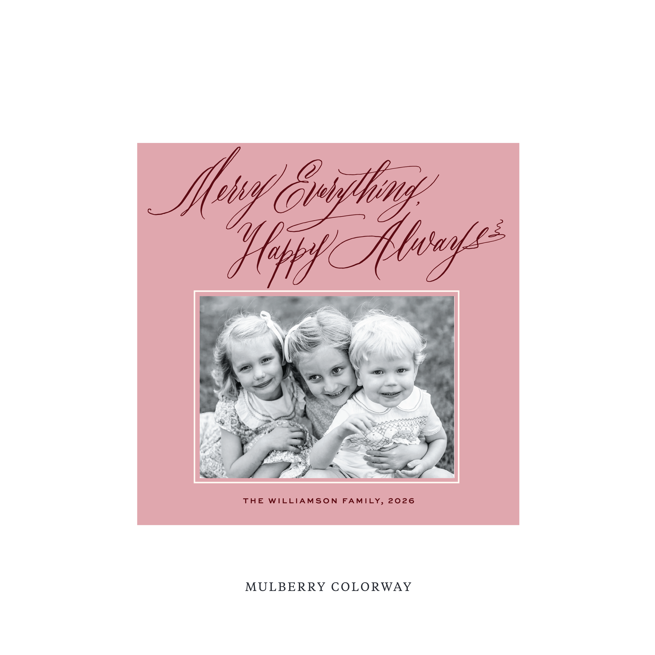 Kingsley Classic Flat Print Holiday Card, Square