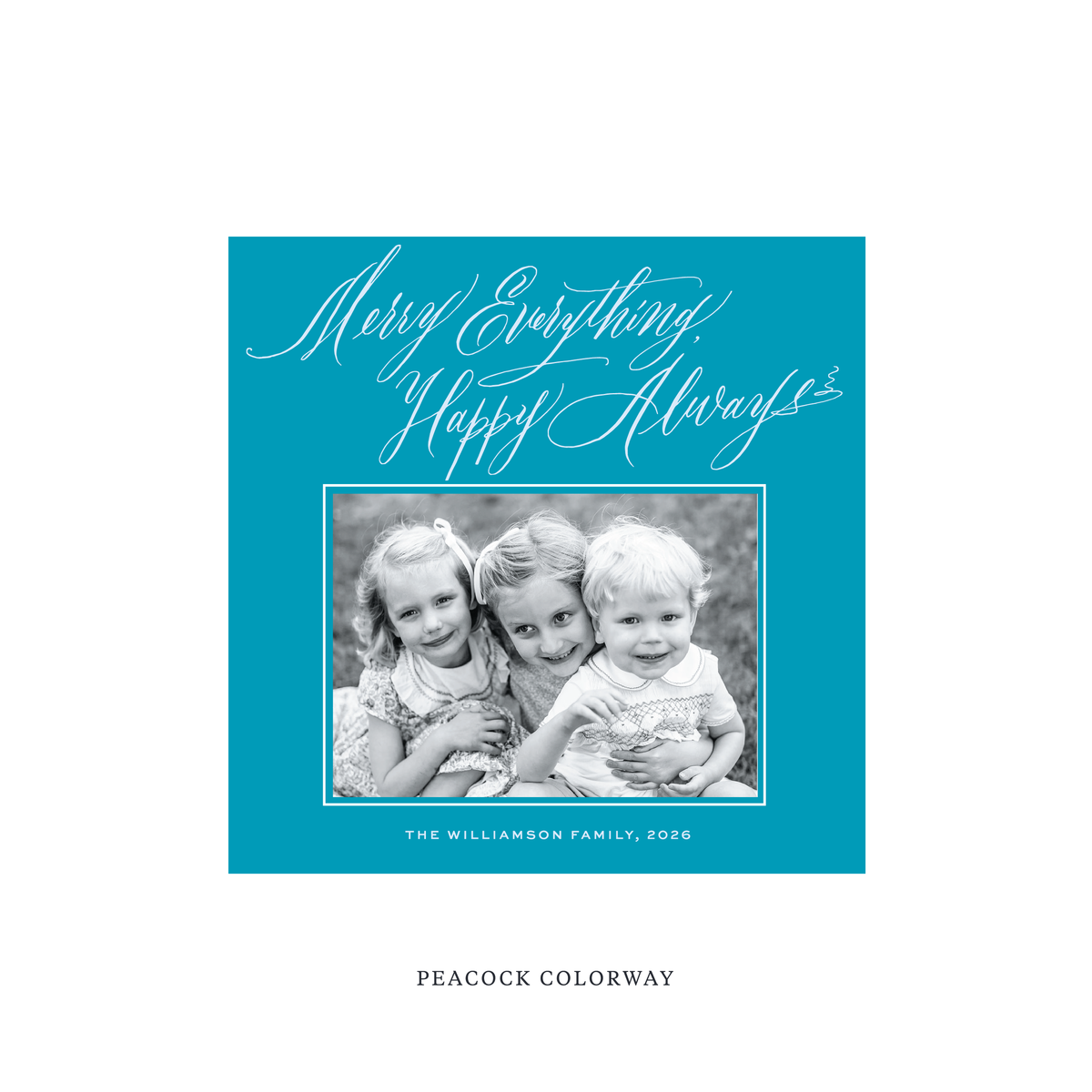 Kingsley Classic Flat Print Holiday Card, Square
