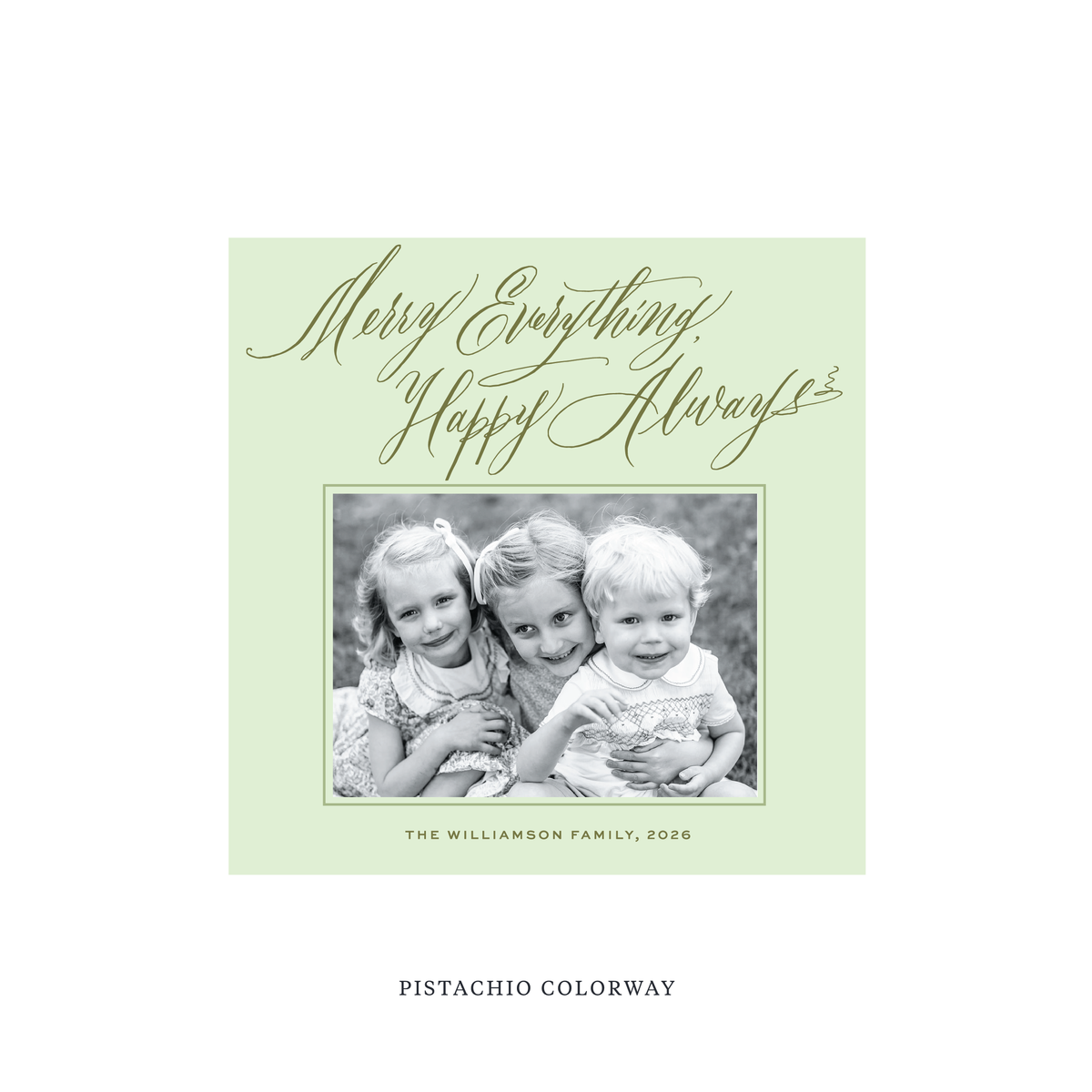 Kingsley Classic Flat Print Holiday Card, Square