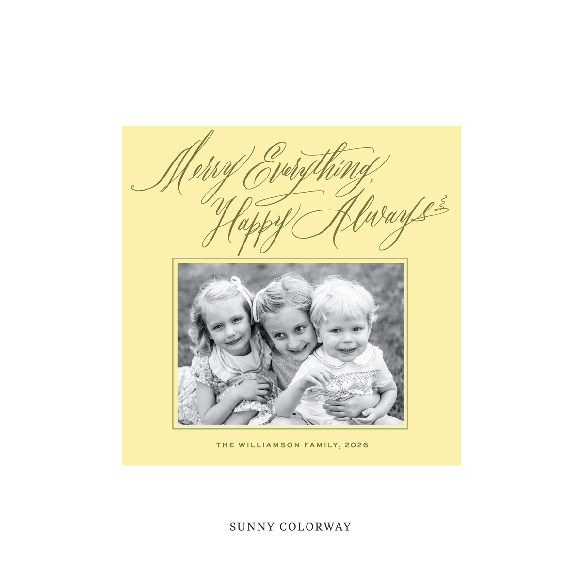 Kingsley Classic Flat Print Holiday Card, Square