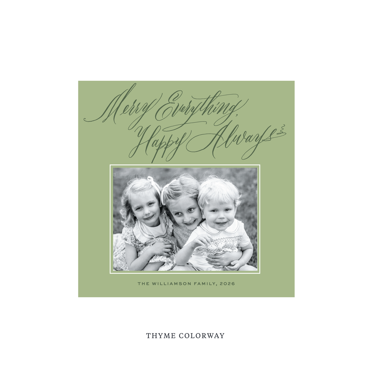 Kingsley Classic Flat Print Holiday Card, Square