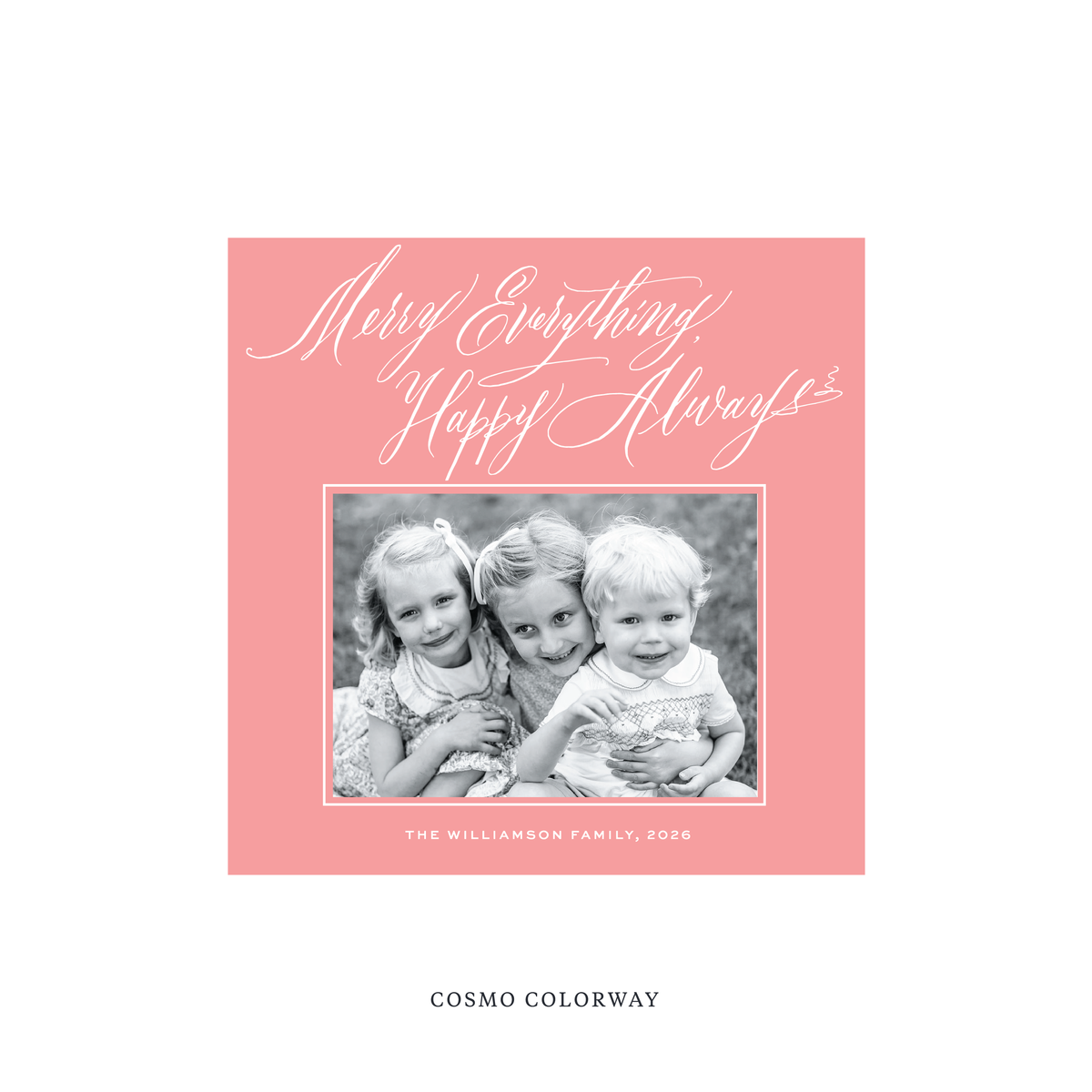 Kingsley Classic Flat Print Holiday Card, Square