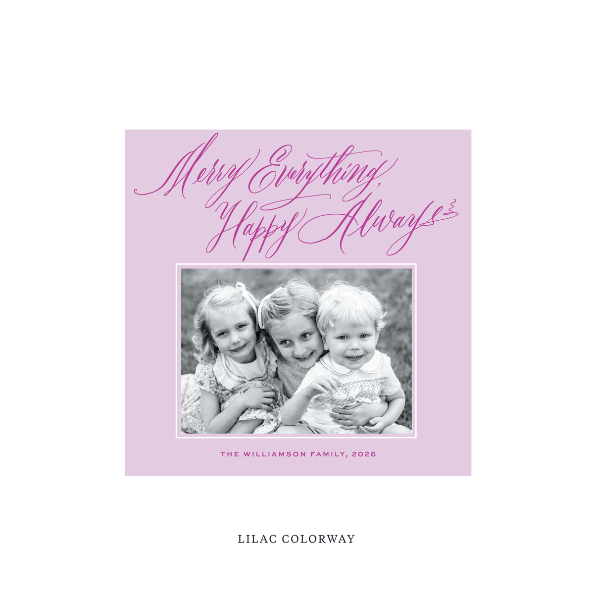 Kingsley Classic Flat Print Holiday Card, Square
