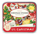 Vintage Christmas Stickers Tin