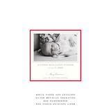 Laurel Petite Square Luxe Birth Announcement Holiday Card I