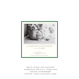 Laurel Petite Square Luxe Birth Announcement Holiday Card I