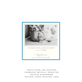 Laurel Petite Square Luxe Birth Announcement Holiday Card I