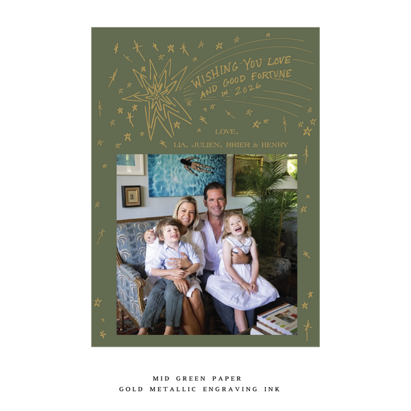 Lia 1-Color Engraved Medium Holiday Card