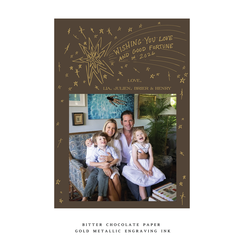 Lia 1-Color Engraved Medium Holiday Card