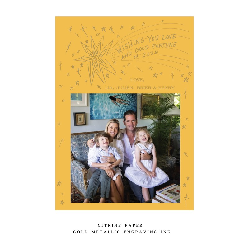Lia 1-Color Engraved Medium Holiday Card