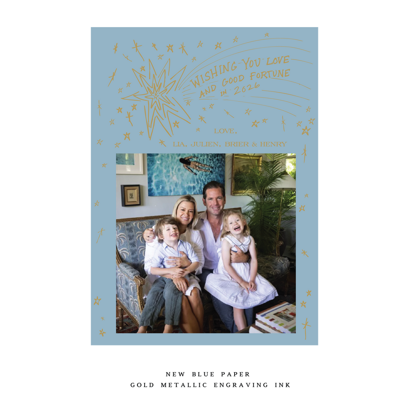 Lia 1-Color Engraved Medium Holiday Card