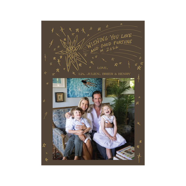 Lia 1-Color Engraved Medium Holiday Card