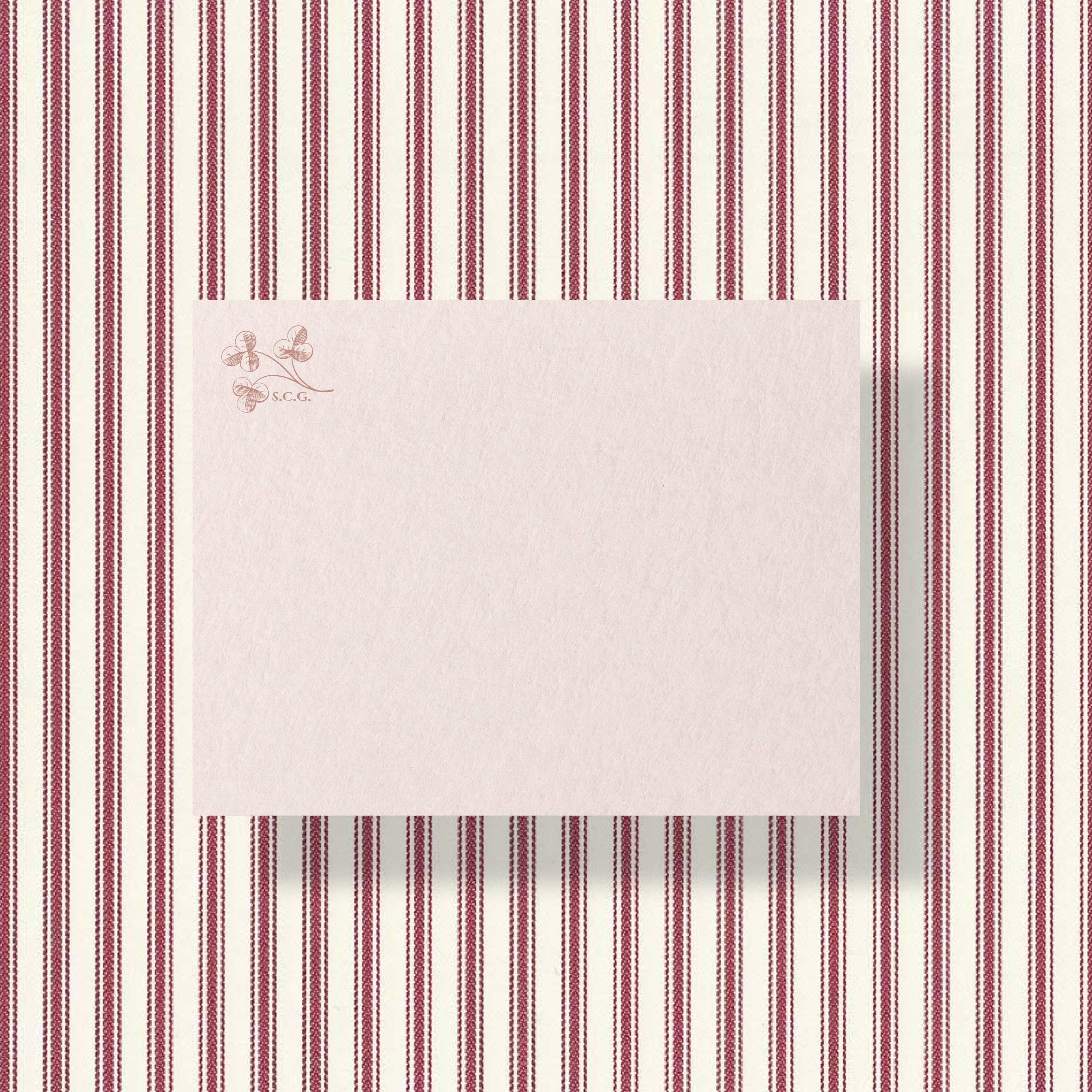 Vintage clover personalized note cards with custom name